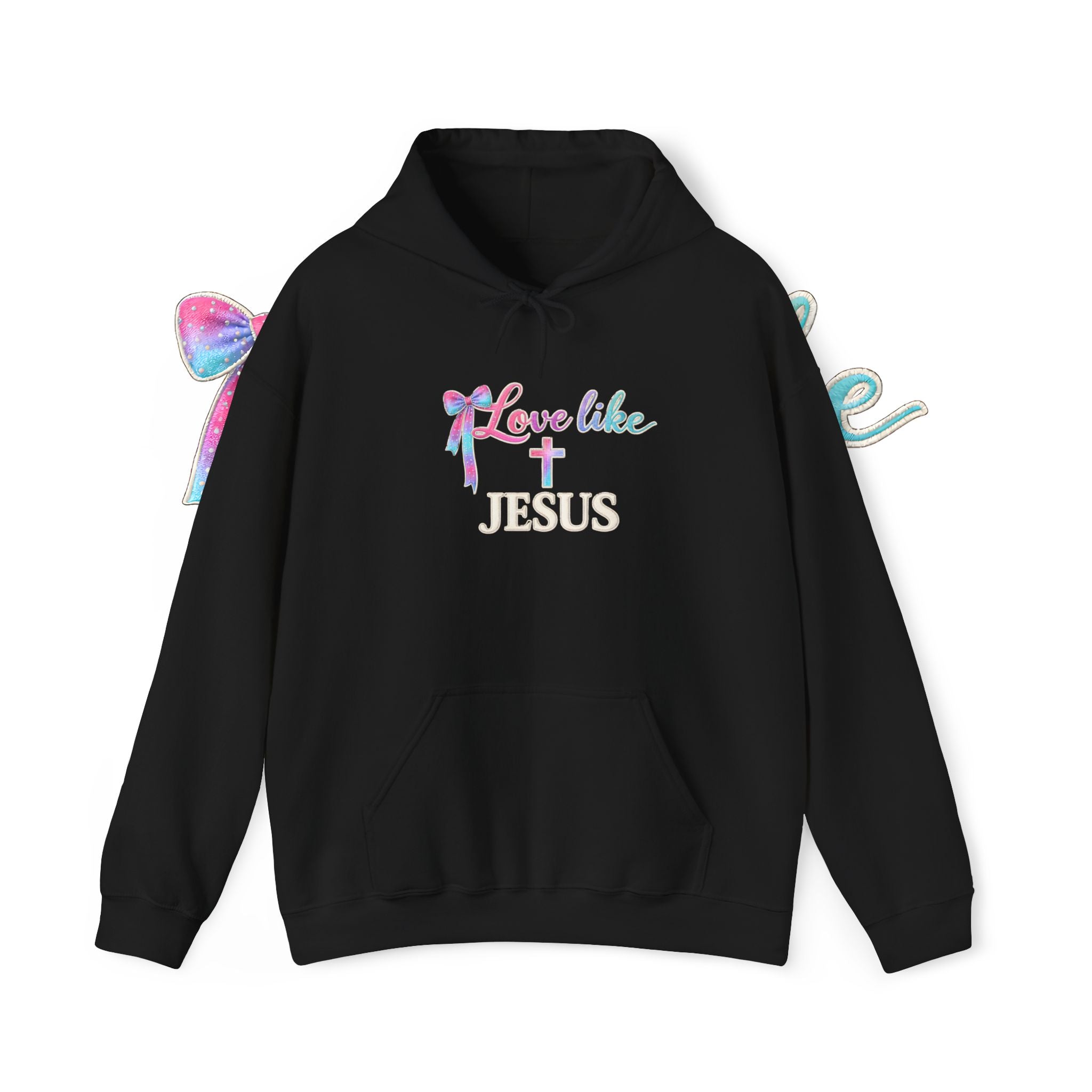 Love Like Jesus Hoodie — Faith-Based Christian Pullover with Cross Design