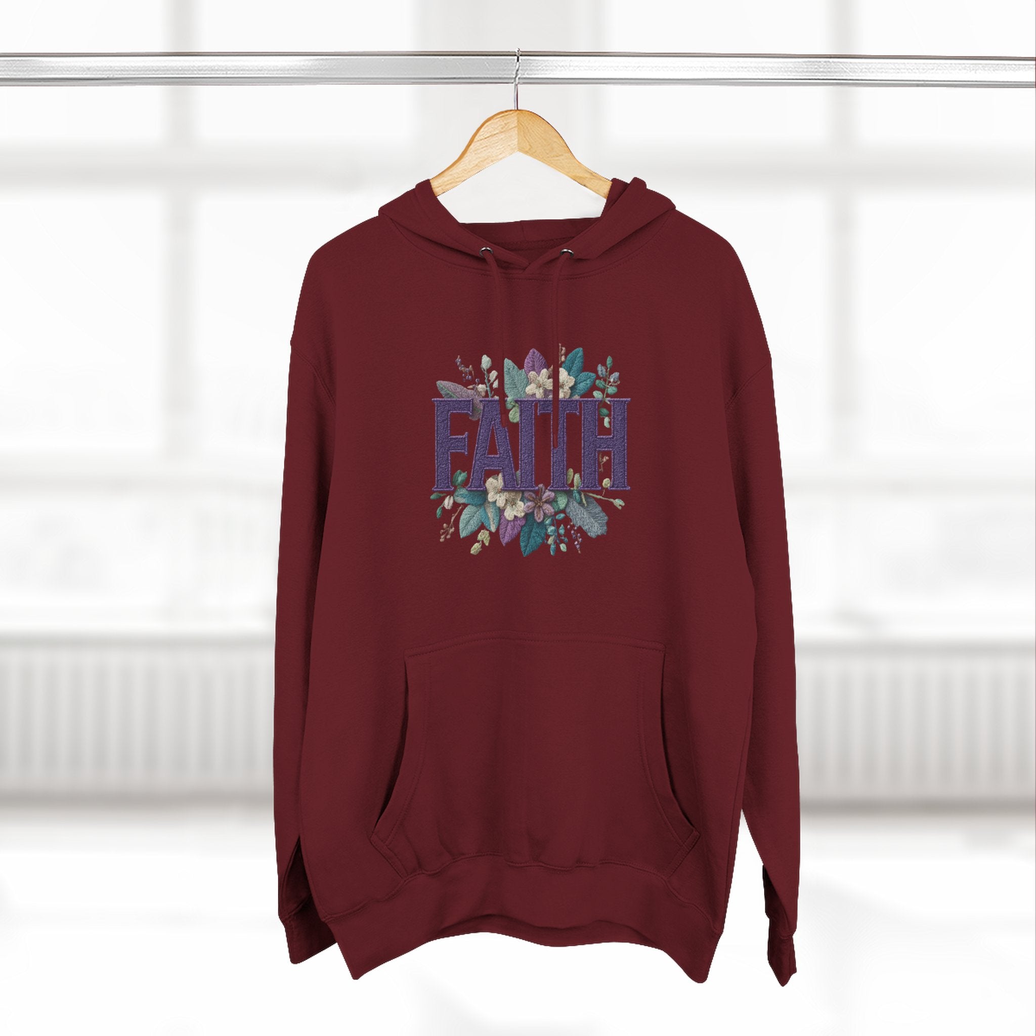 Faith Floral Hoodie — Inspirational Christian Pullover
