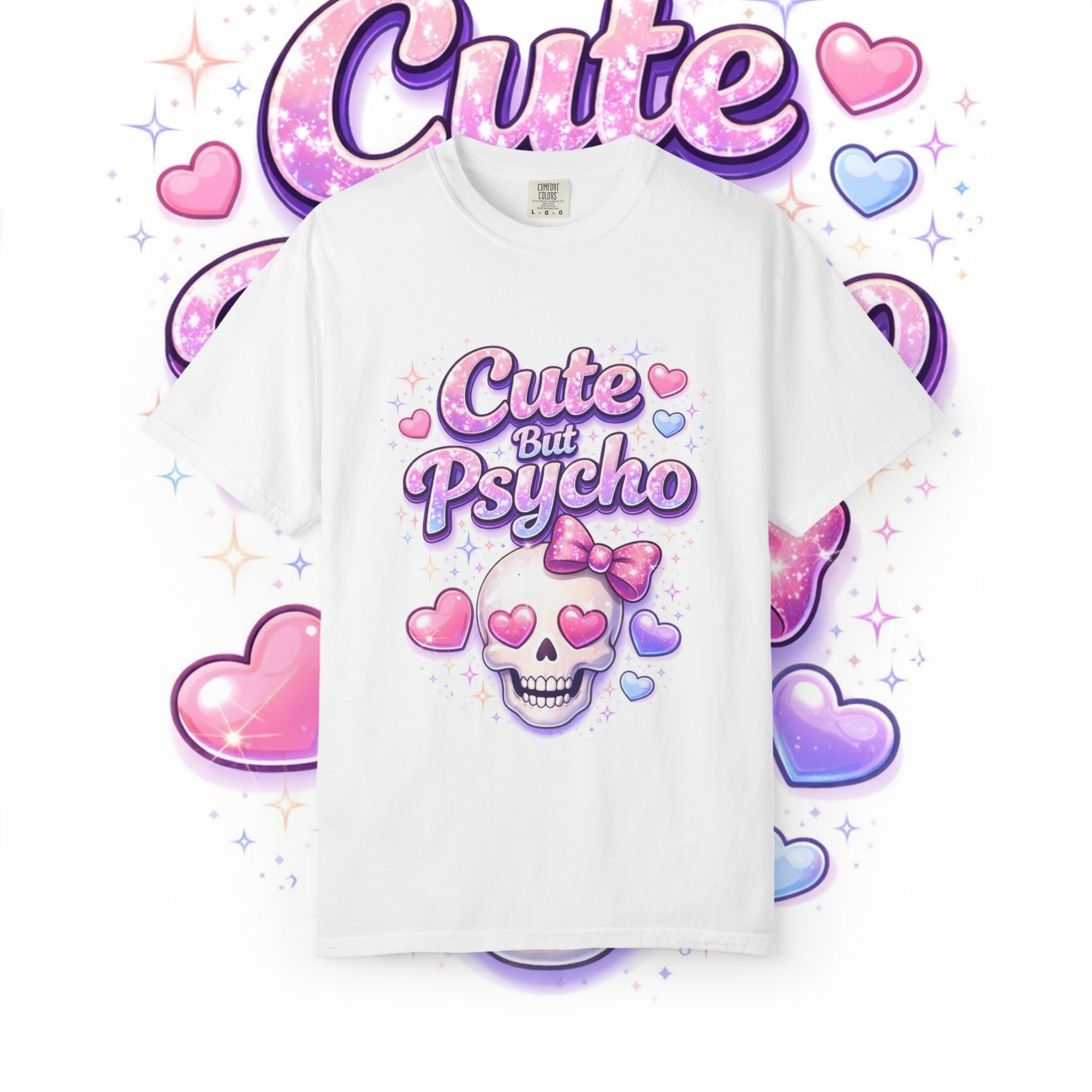 Cute But Psycho Skull T-Shirt — Pastel Kawaii Skull Tee