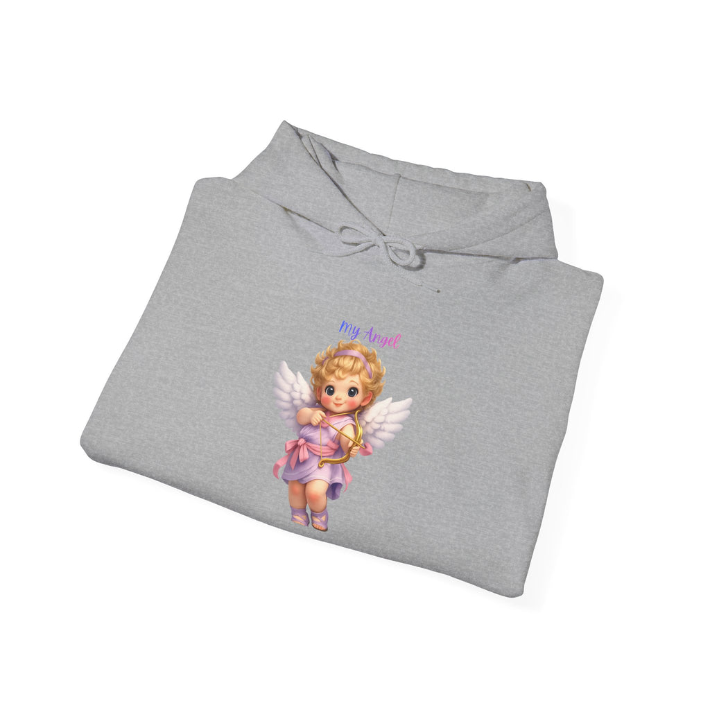 Angel Cherub Hoodie — 'Pray Hard' Cute Vintage Baby Angel Pullover