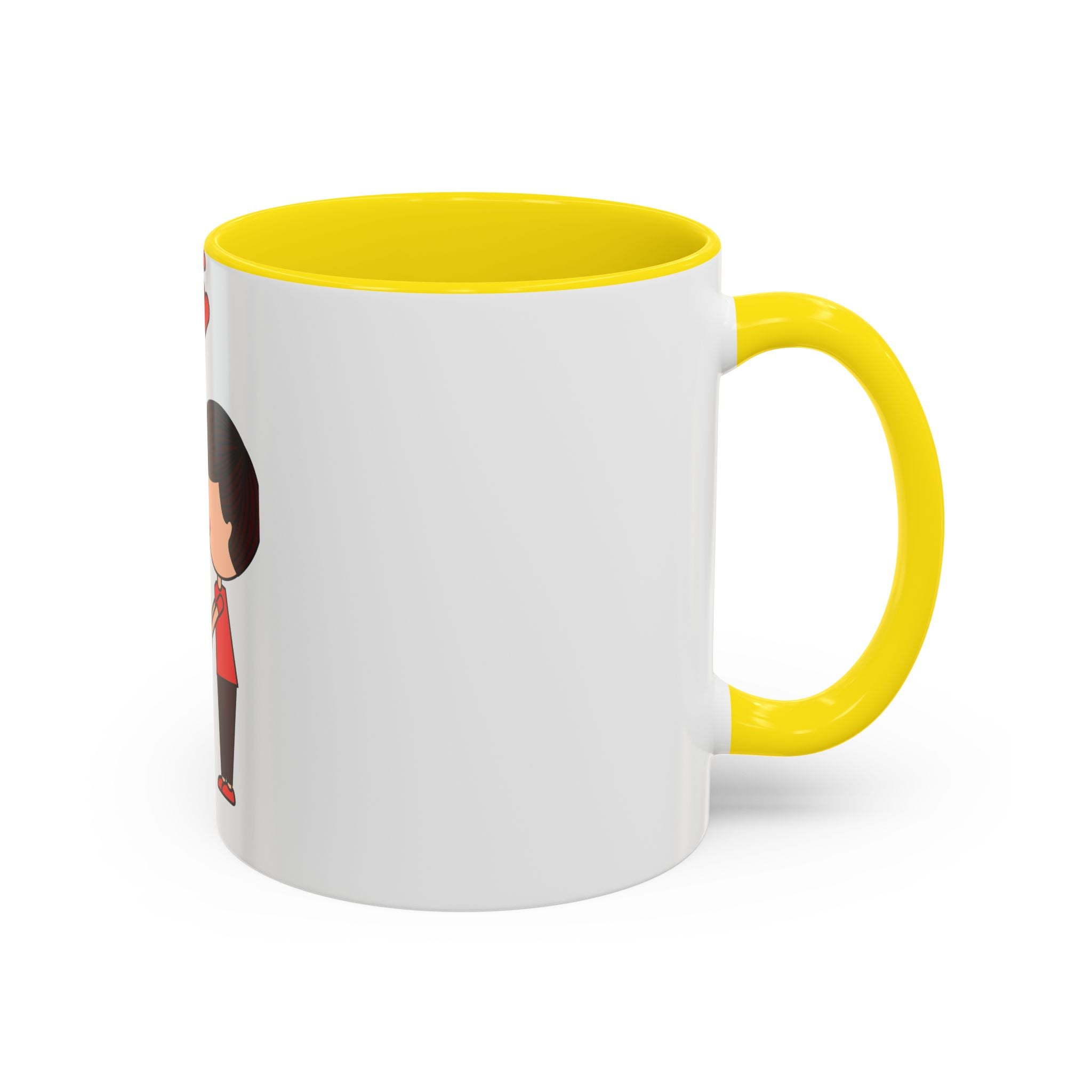 Love Couple Accent Coffee Mug — Cute Romantic Cartoon Mug (11/15oz)