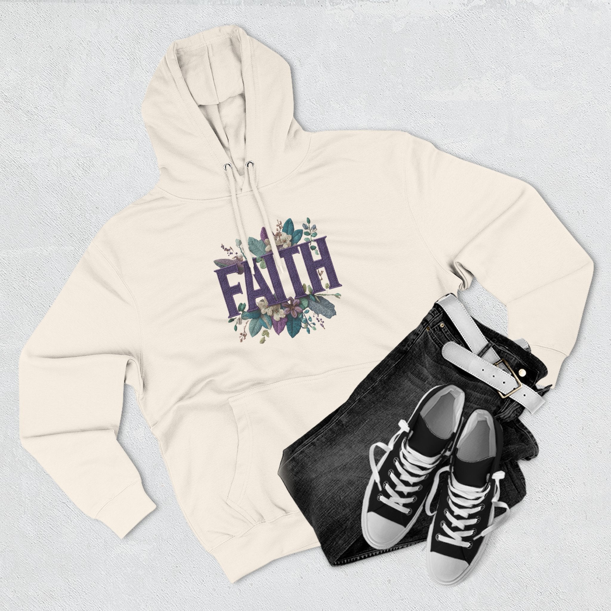 Faith Floral Hoodie — Inspirational Christian Pullover