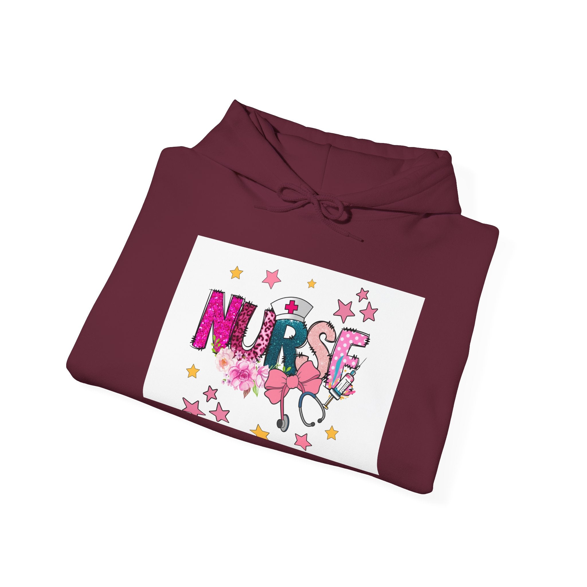 Nurse Stethoscope Stars Hoodie — Cute Floral Nursing Appreciation Gift
