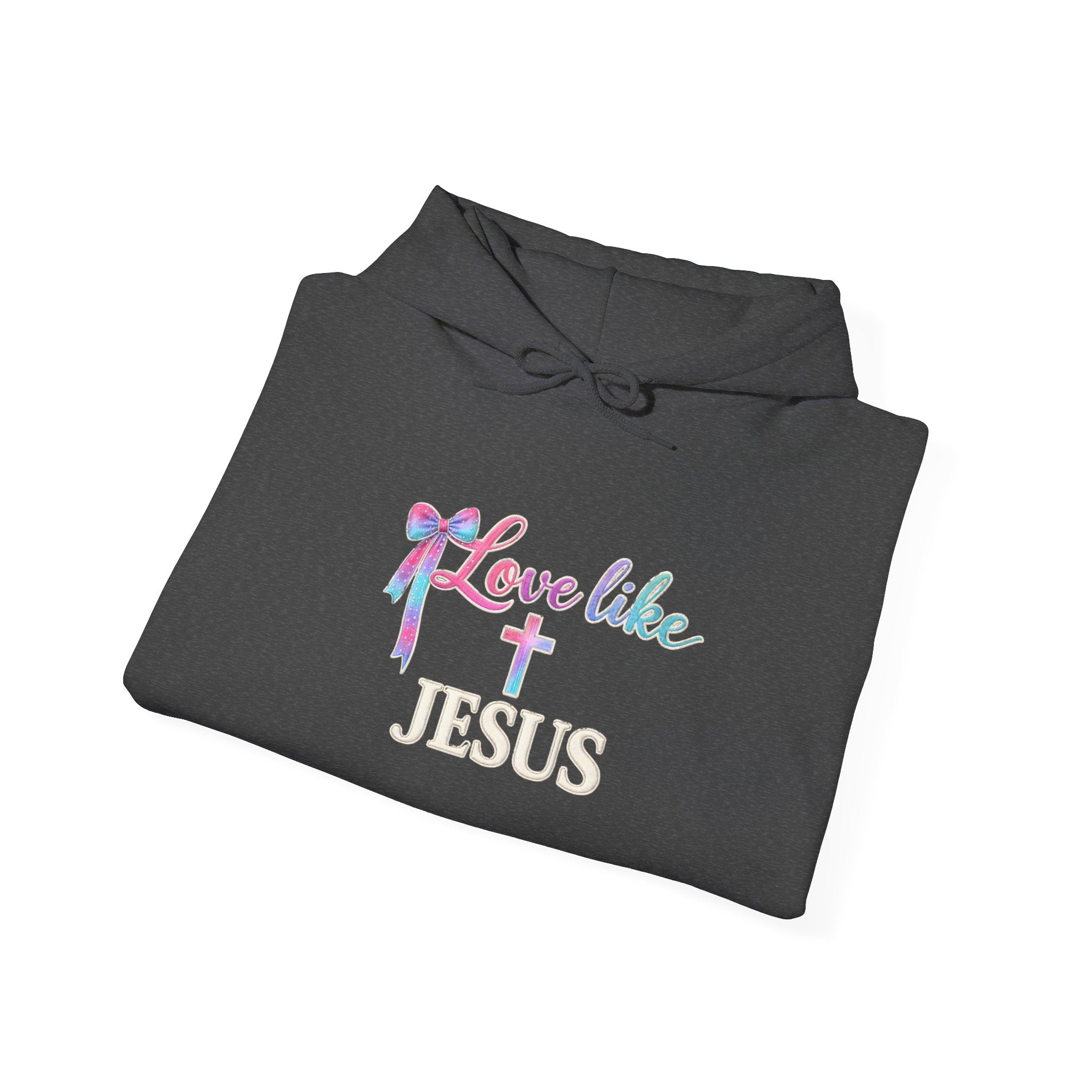 Love Like Jesus Hoodie — Faith-Based Christian Pullover with Cross Design