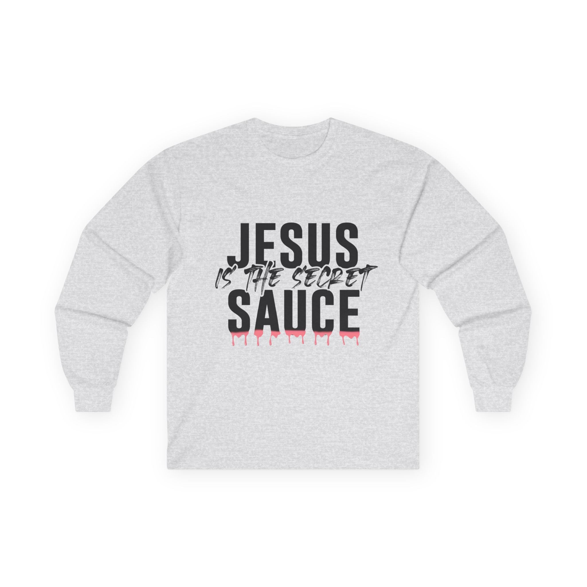 Long Sleeve Tee — "Jesus Is The Secret Sauce" Christian Graphic Shirt