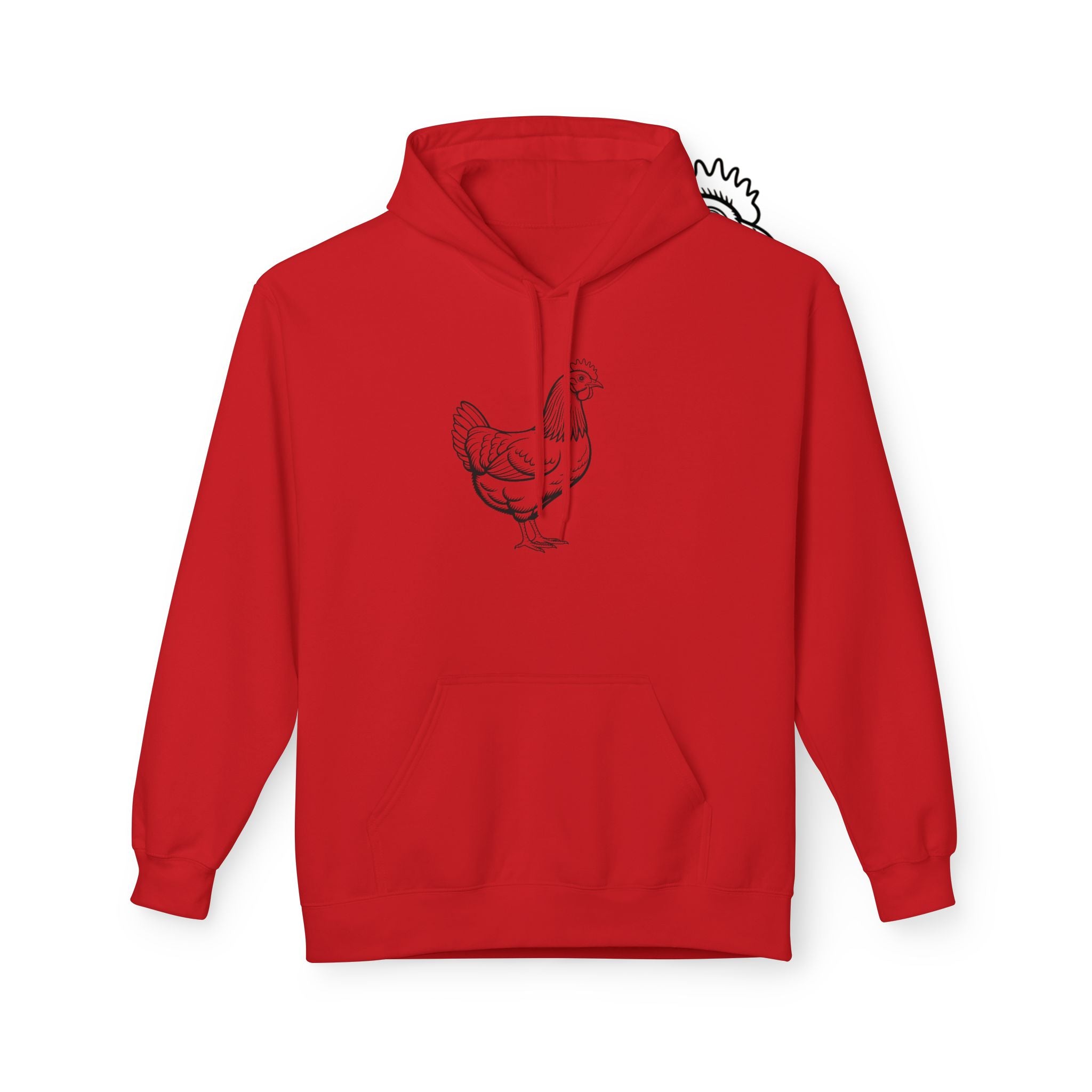 Chicken Line Art Hoodie — Minimal Farmhouse Poultry Graphic