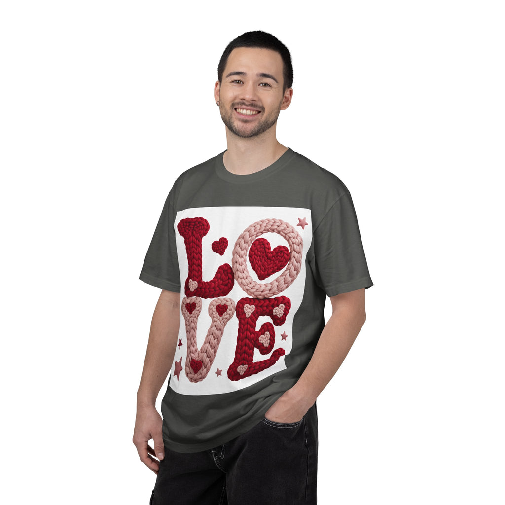 Love Knit Graphic T-Shirt — Valentine’s Day Heart Design