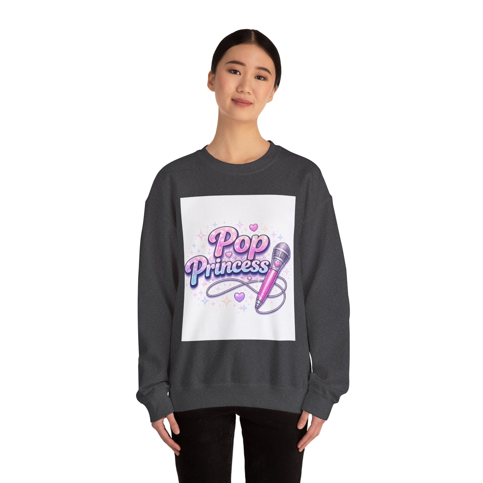 Pop Princess Sweatshirt — Cute Pink Microphone Graphic Crewneck