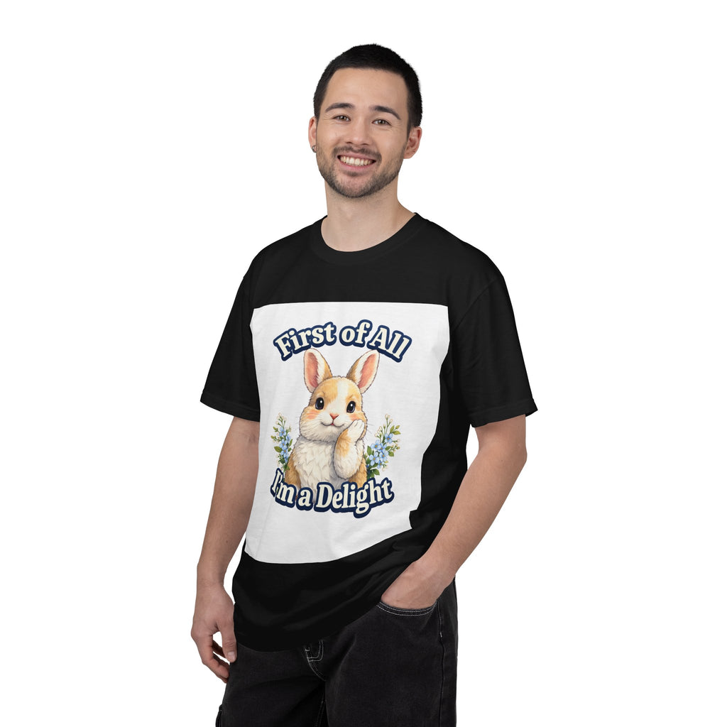 Bunny Graphic T-Shirt — "First of All I’m a Delight" Cute Rabbit Tee