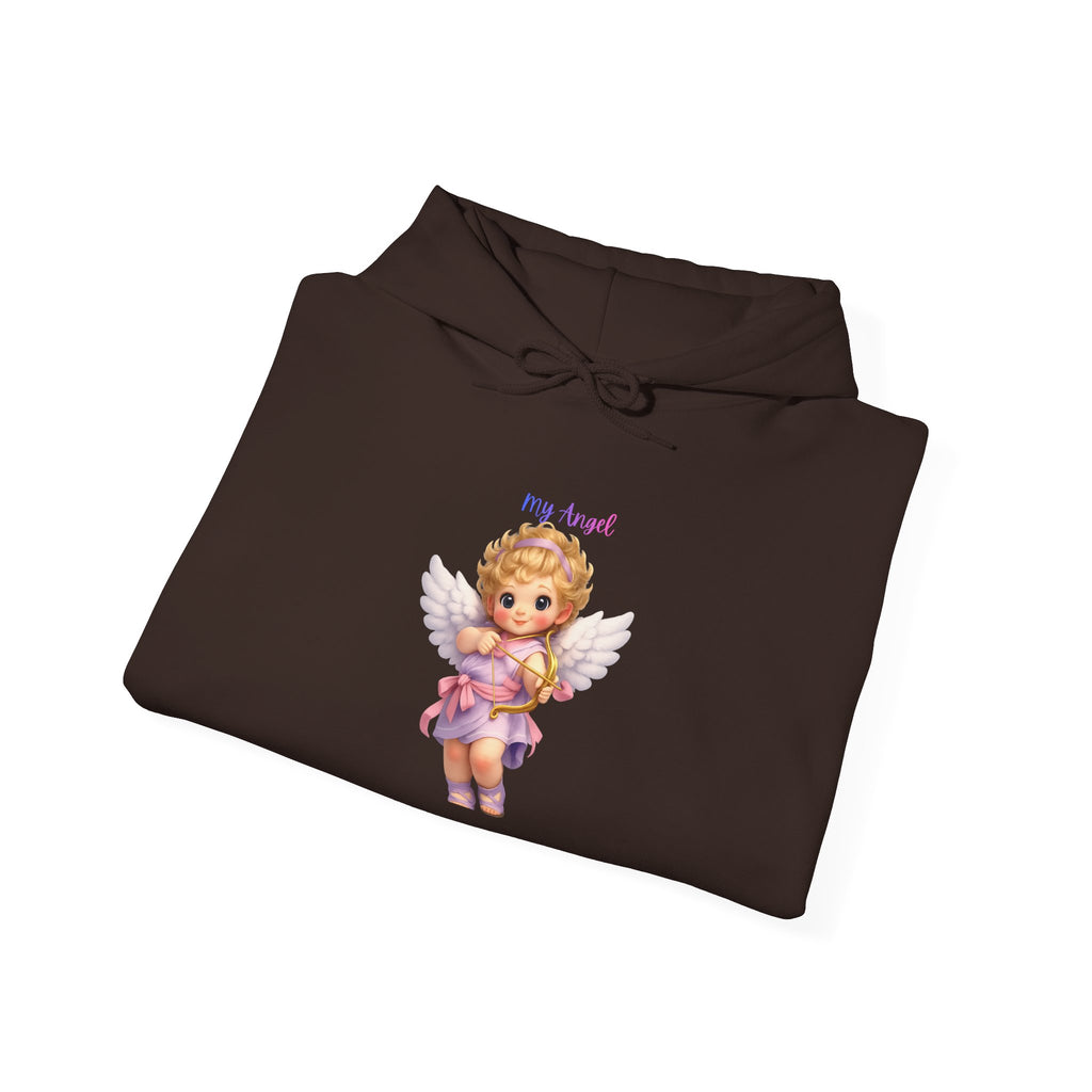 Angel Cherub Hoodie — 'Pray Hard' Cute Vintage Baby Angel Pullover