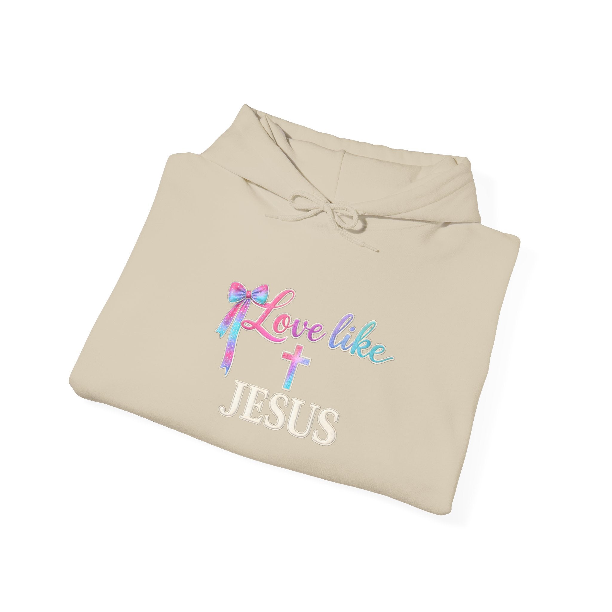 Love Like Jesus Hoodie — Faith-Based Christian Pullover with Cross Design
