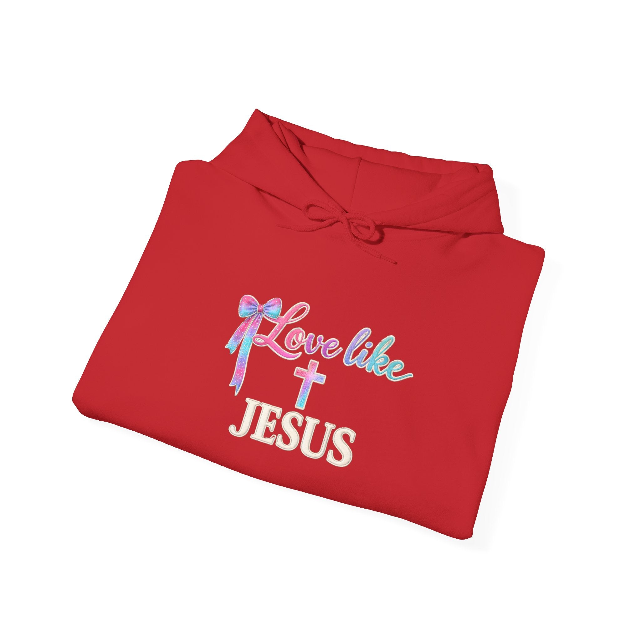 Love Like Jesus Hoodie — Faith-Based Christian Pullover with Cross Design