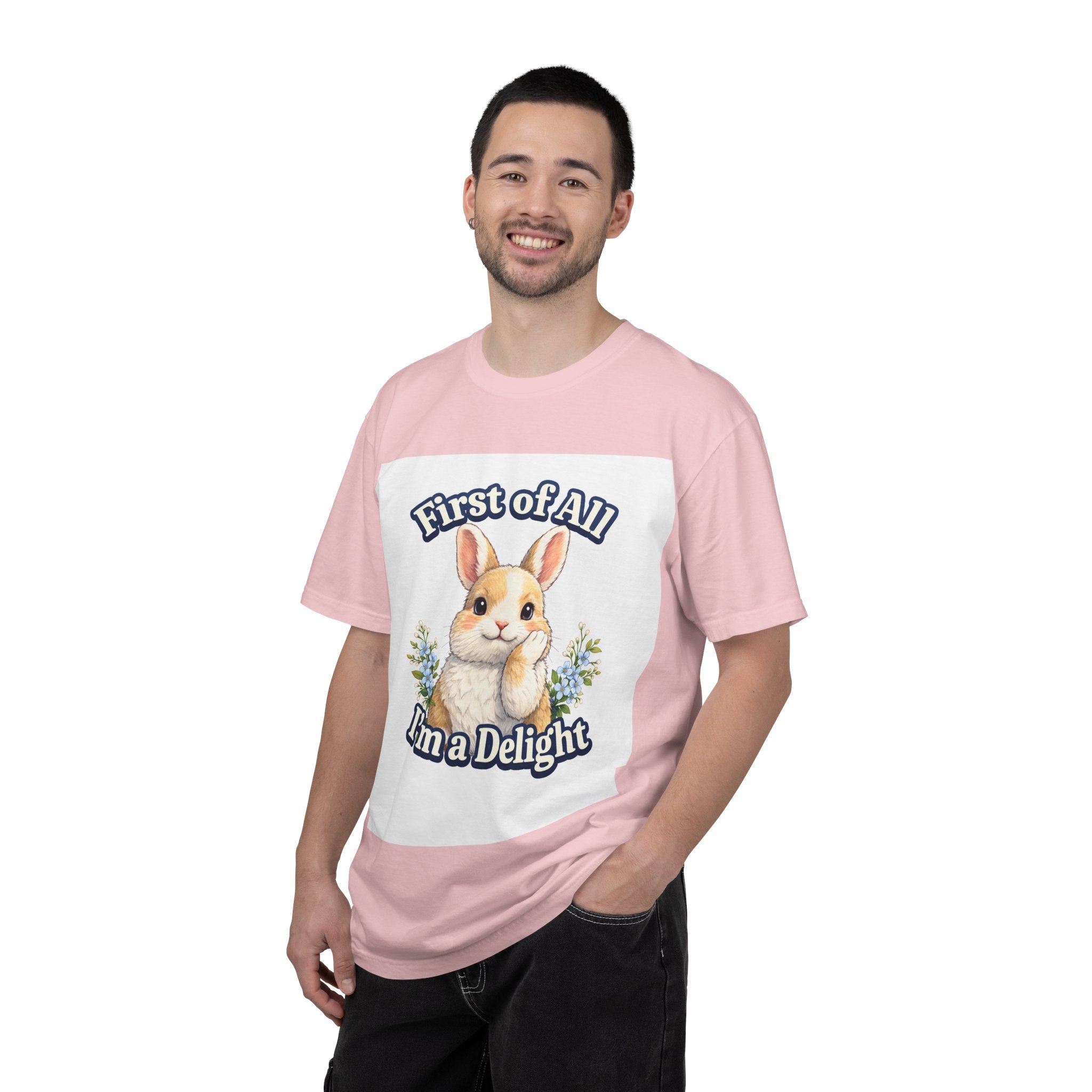 Bunny Graphic T-Shirt — "First of All I’m a Delight" Cute Rabbit Tee