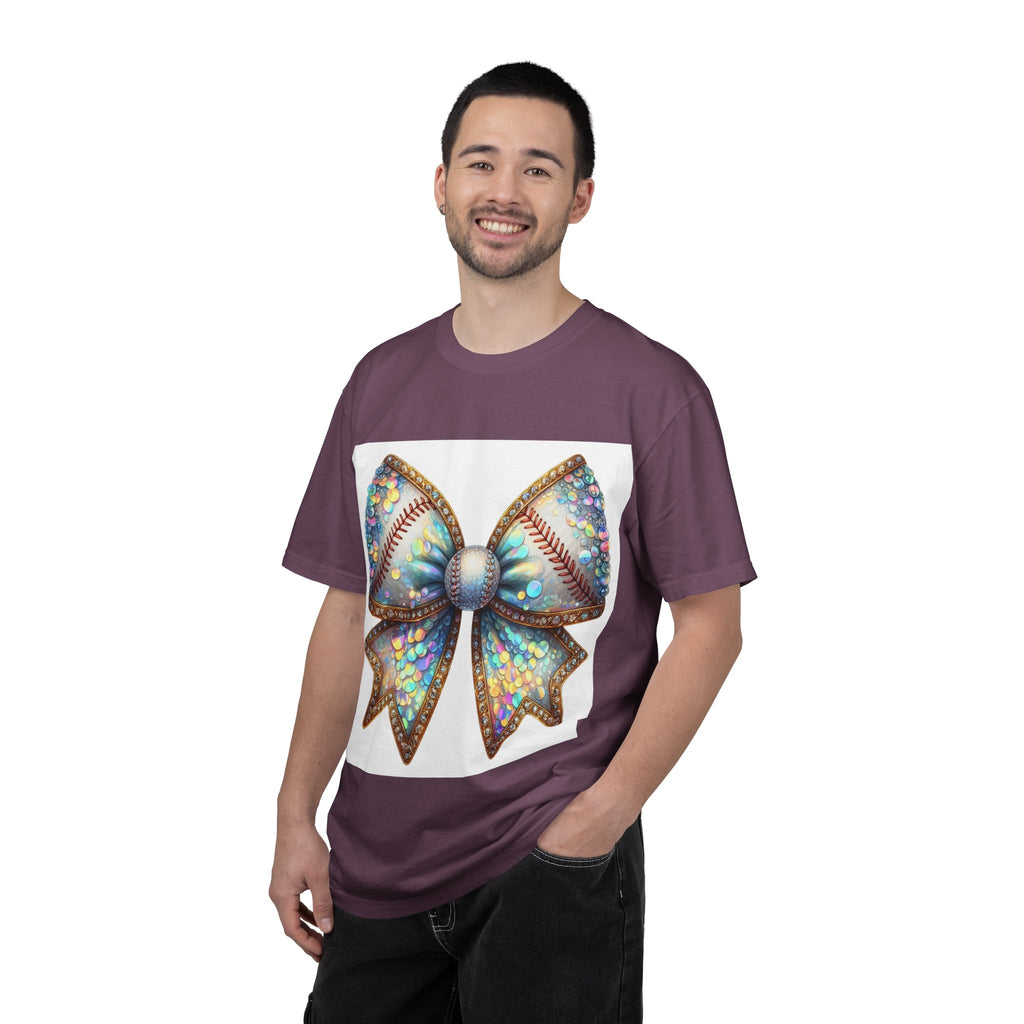Sequin Bow Graphic T-Shirt — Shimmering Ribbon Art Tee