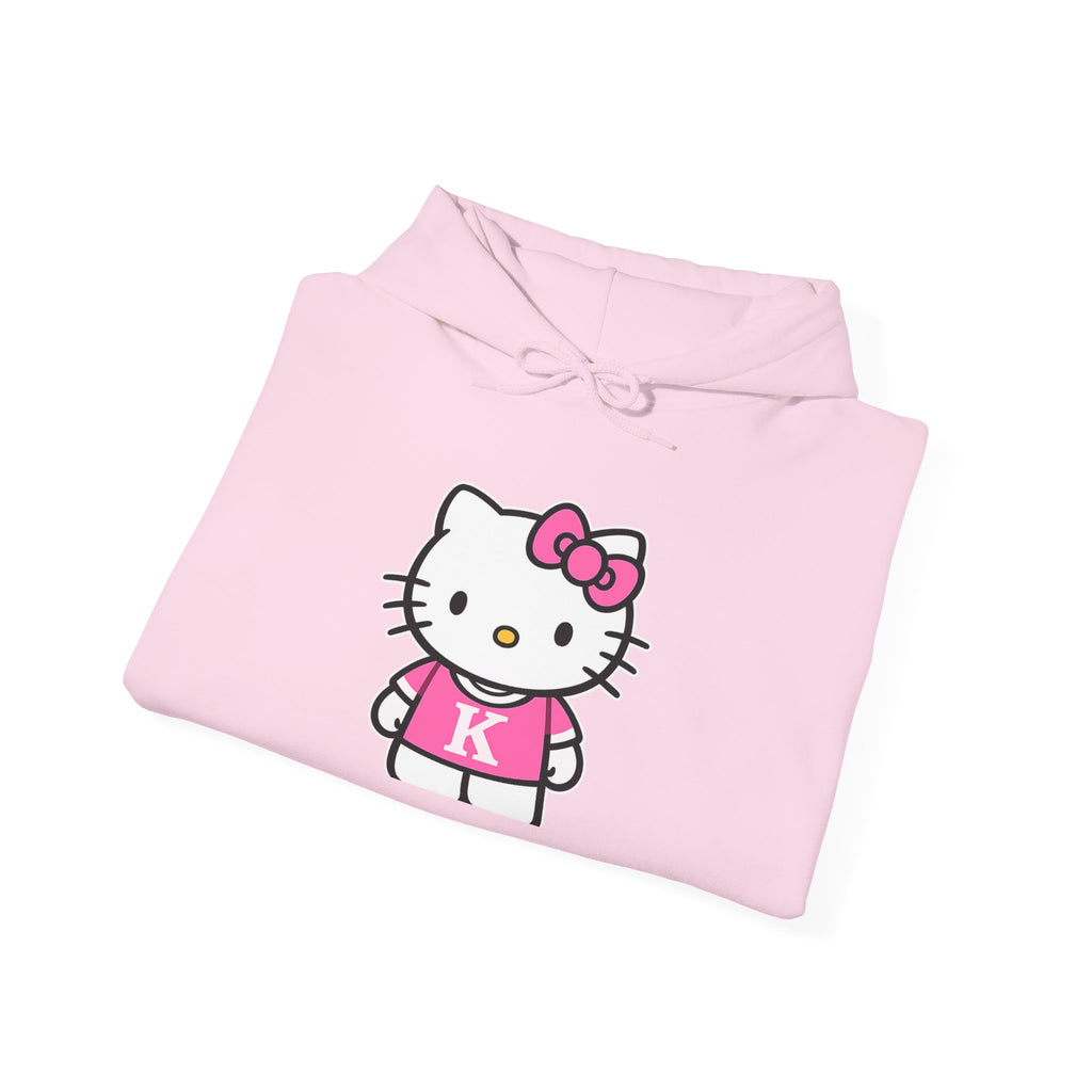 Hello Kitty 'K' Pink Bow Hoodie — Cute Kawaii White Pullover