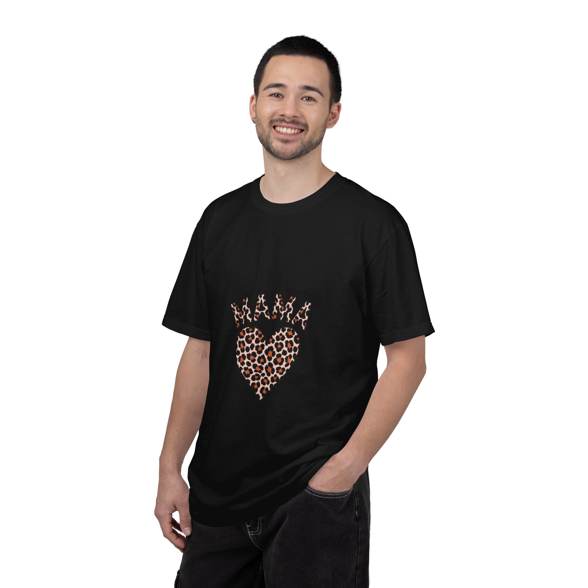 Mama Leopard Heart T-Shirt — Women's Mom Tee for Mother's Day & Everyday