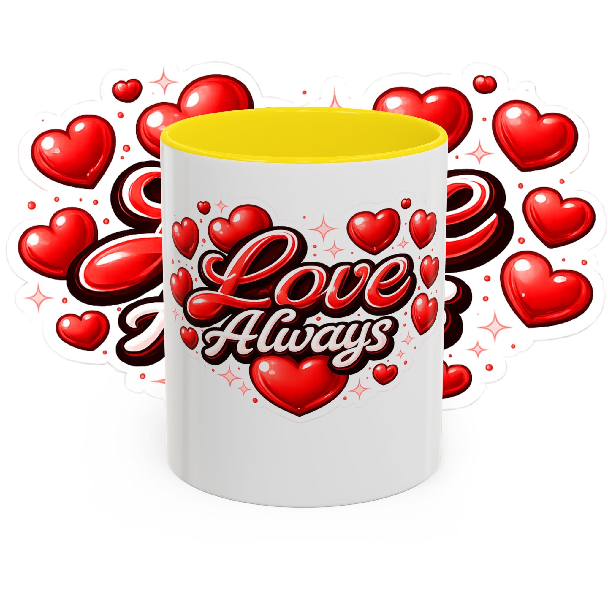 Love Always Coffee Mug — Romantic Heart Accent Mug (11/15oz)