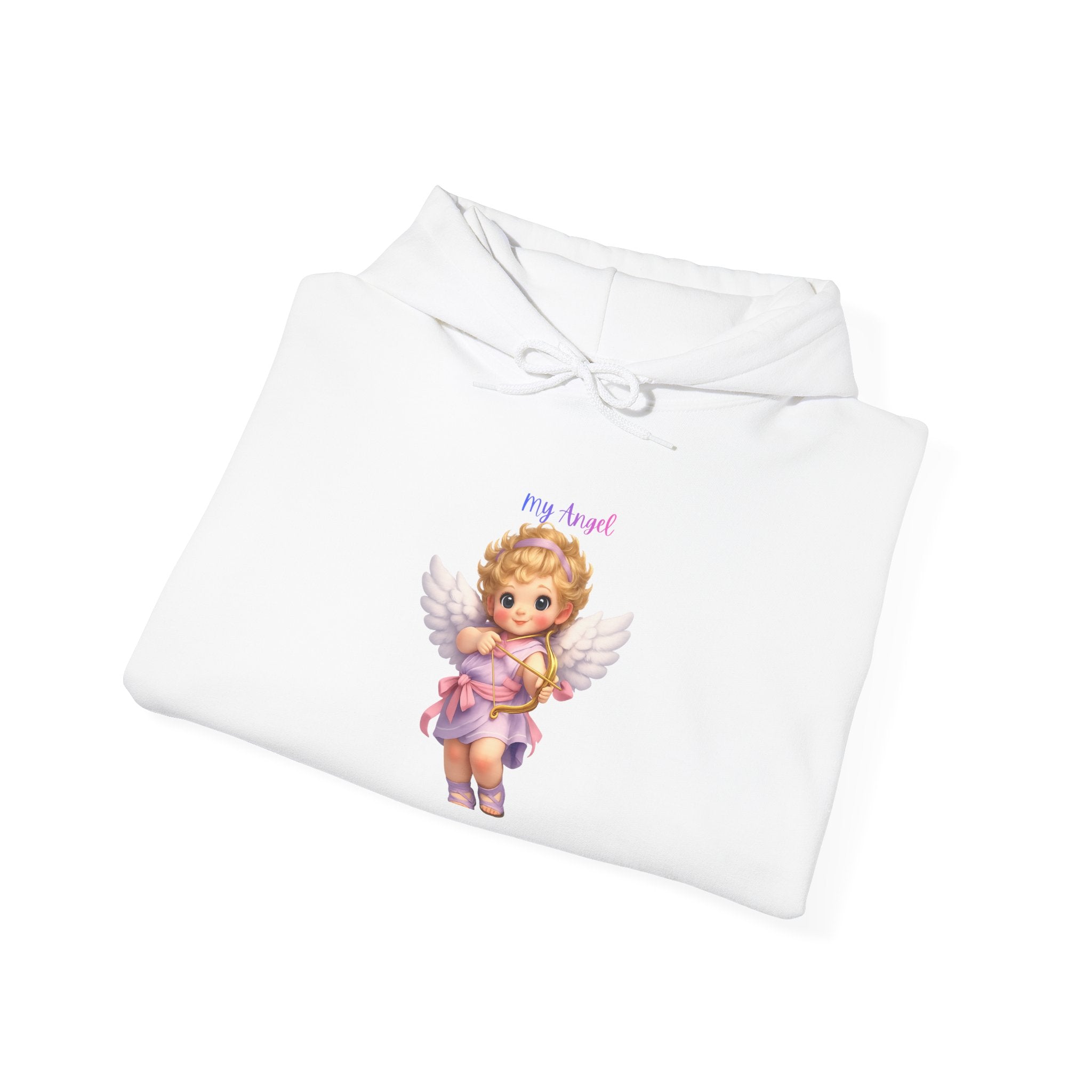 Angel Cherub Hoodie — 'Pray Hard' Cute Vintage Baby Angel Pullover