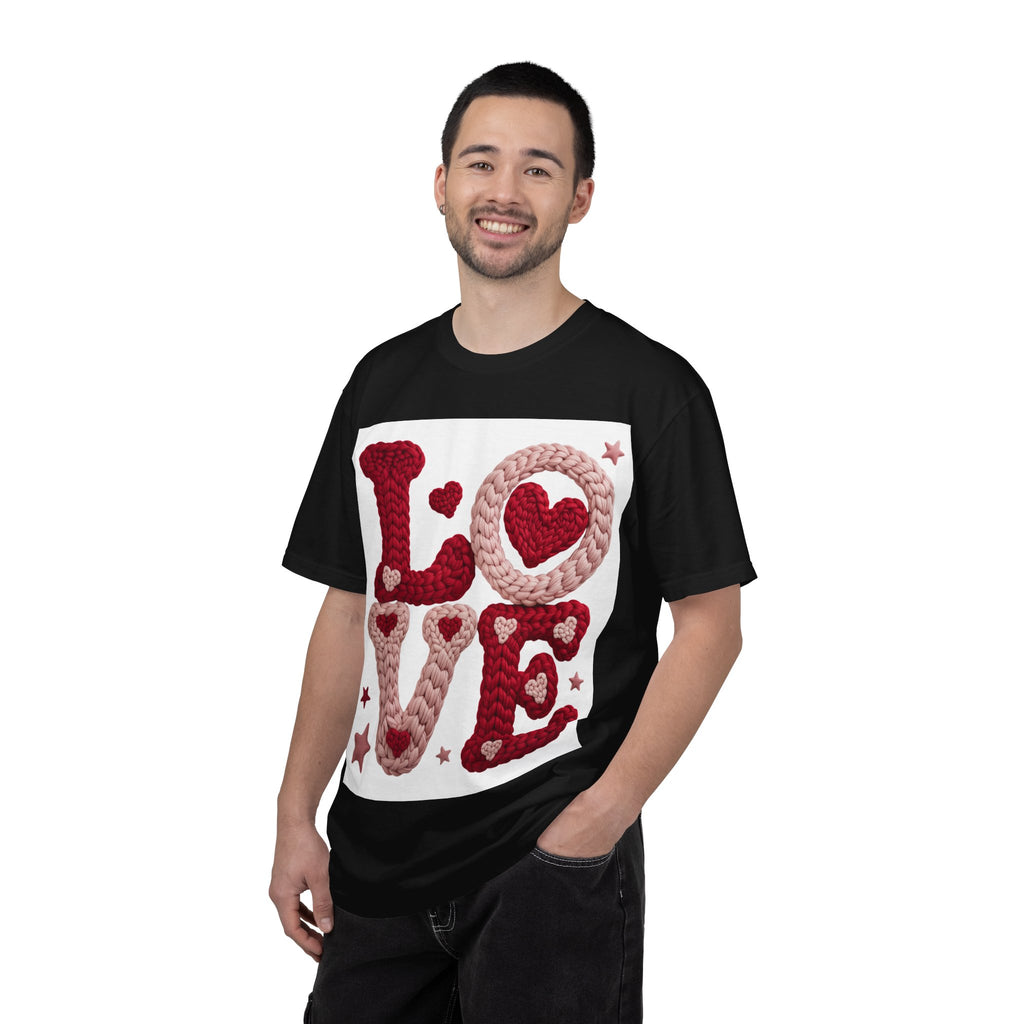 Love Knit Graphic T-Shirt — Valentine’s Day Heart Design