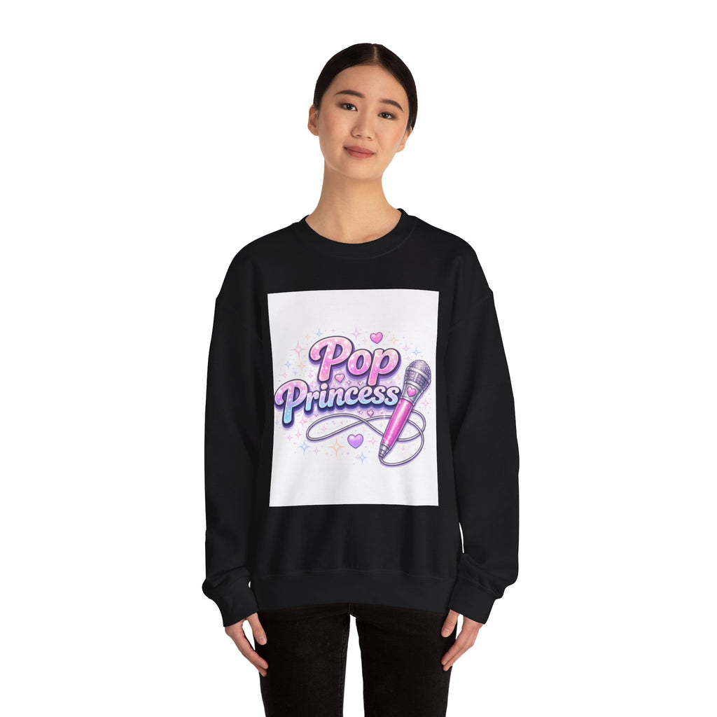 Pop Princess Sweatshirt — Cute Pink Microphone Graphic Crewneck