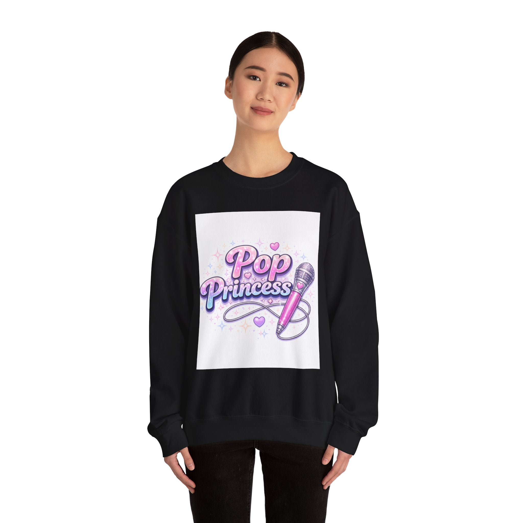 Pop Princess Sweatshirt — Cute Pink Microphone Graphic Crewneck