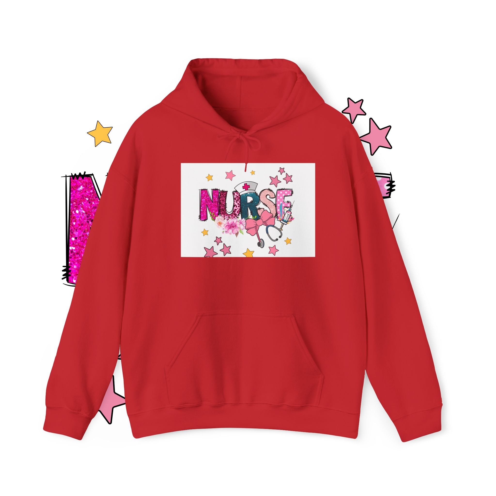 Nurse Stethoscope Stars Hoodie — Cute Floral Nursing Appreciation Gift