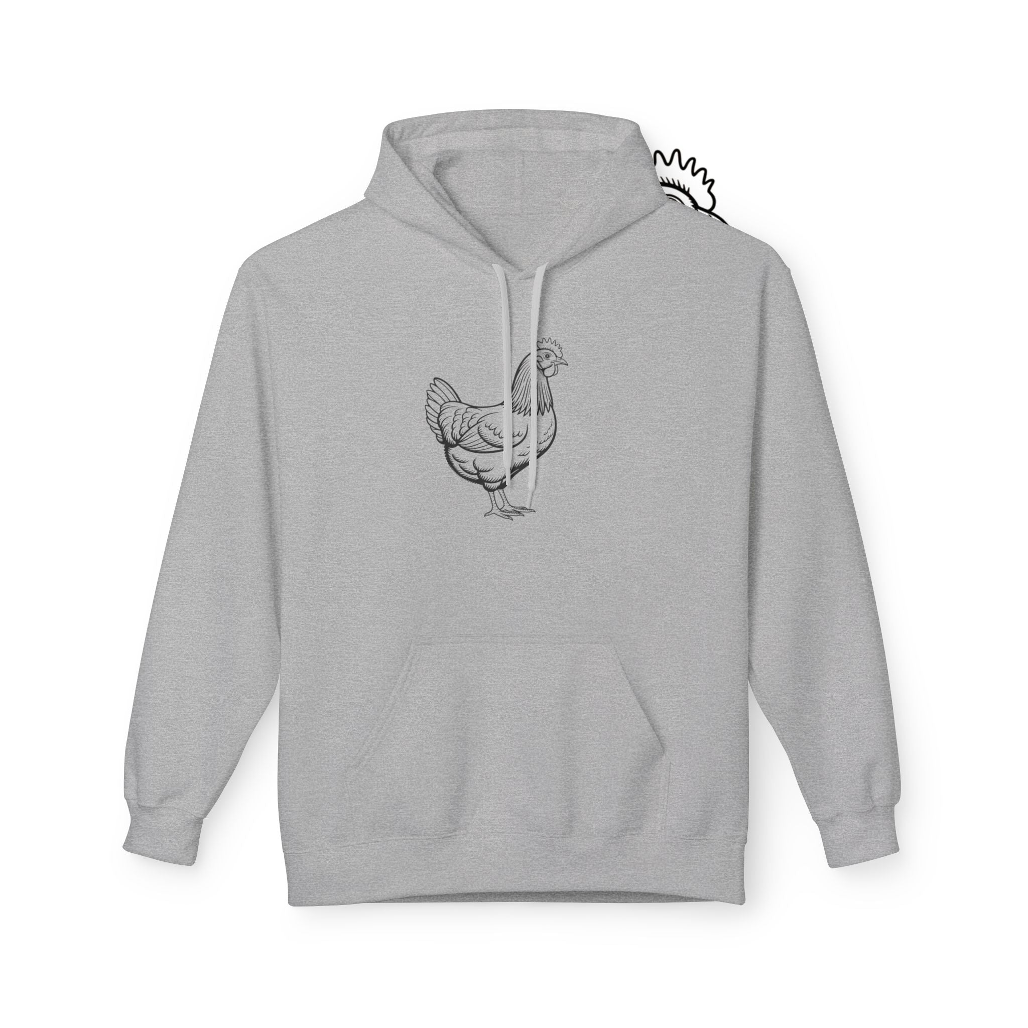 Chicken Line Art Hoodie — Minimal Farmhouse Poultry Graphic