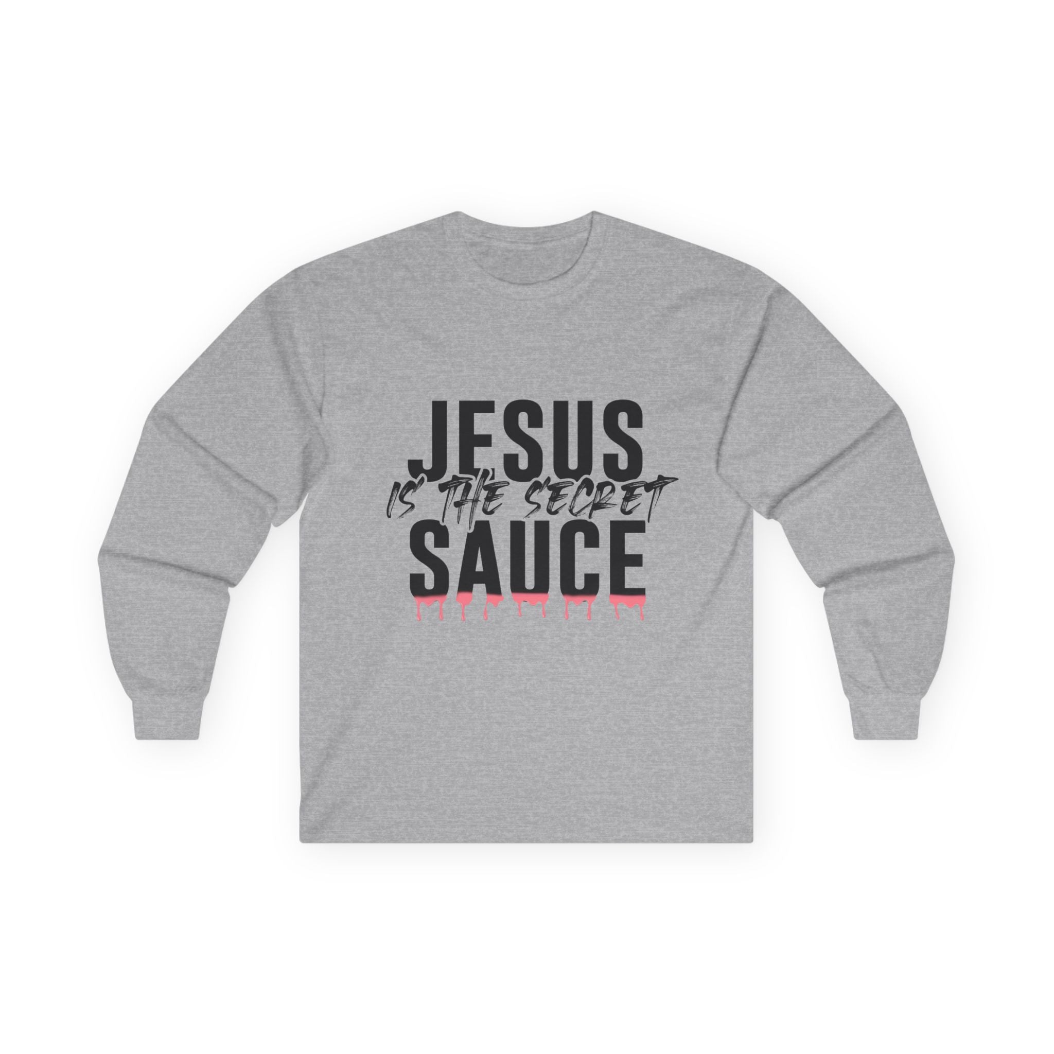 Long Sleeve Tee — "Jesus Is The Secret Sauce" Christian Graphic Shirt