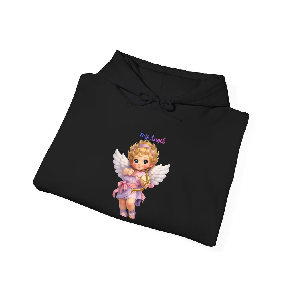 Angel Cherub Hoodie — 'Pray Hard' Cute Vintage Baby Angel Pullover