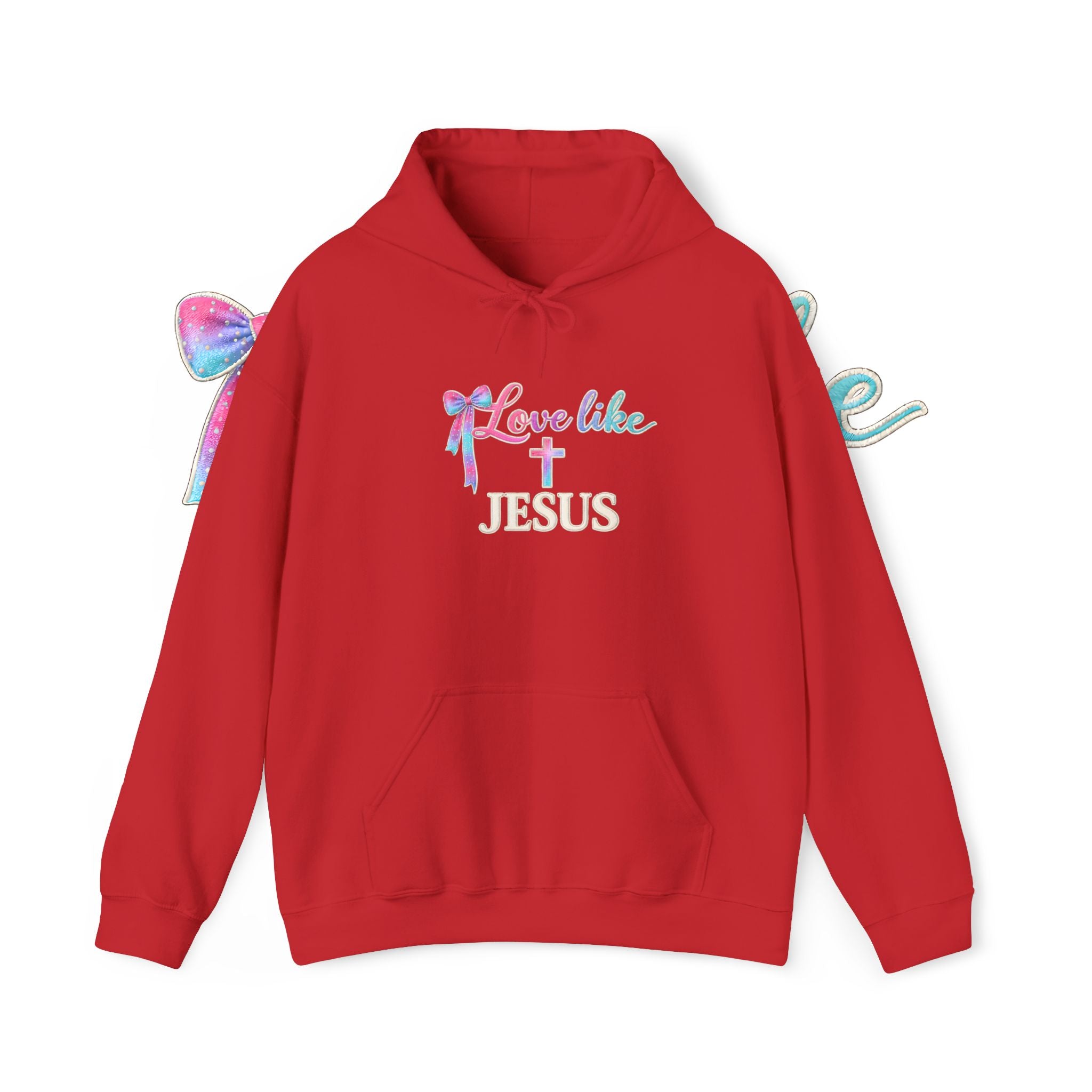 Love Like Jesus Hoodie — Faith-Based Christian Pullover with Cross Design