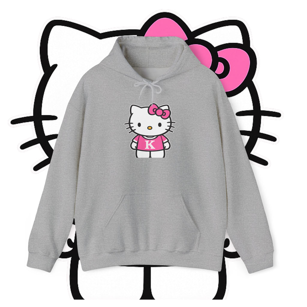 Hello Kitty 'K' Pink Bow Hoodie — Cute Kawaii White Pullover