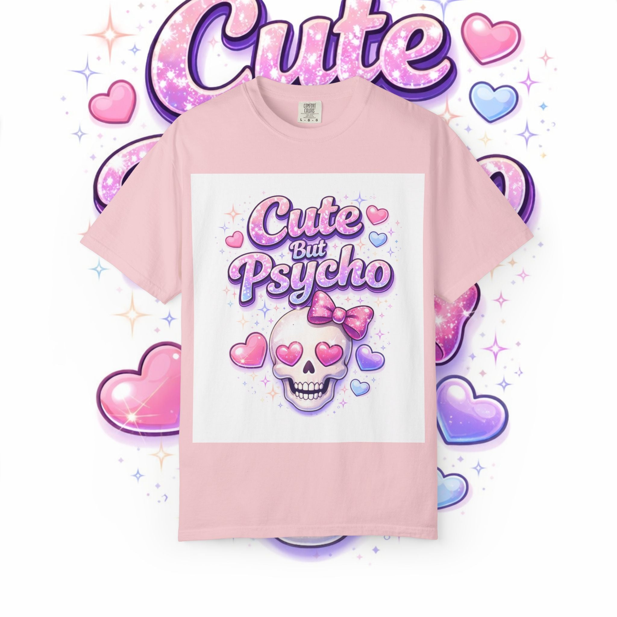 Cute But Psycho Skull T-Shirt — Pastel Kawaii Skull Tee