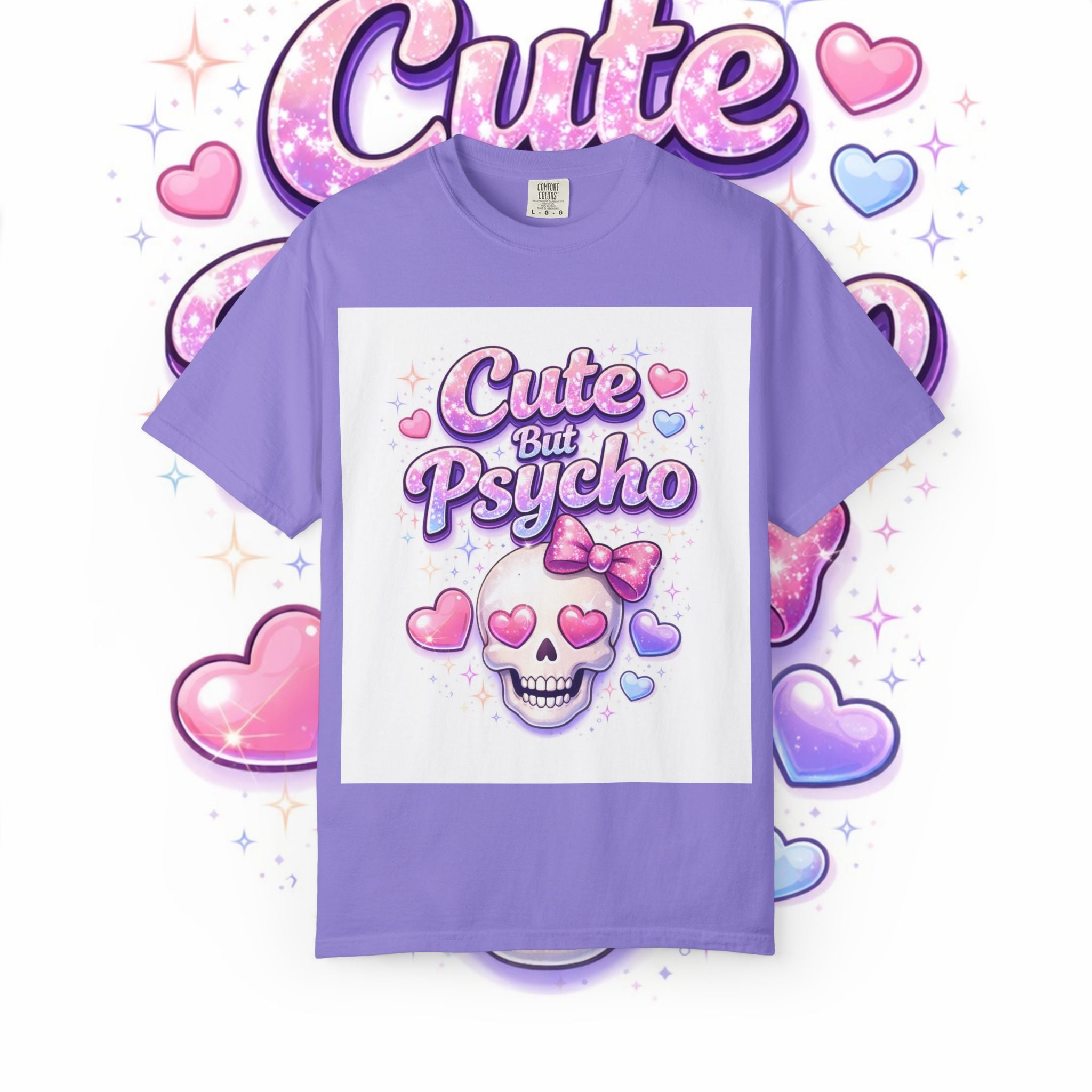 Cute But Psycho Skull T-Shirt — Pastel Kawaii Skull Tee