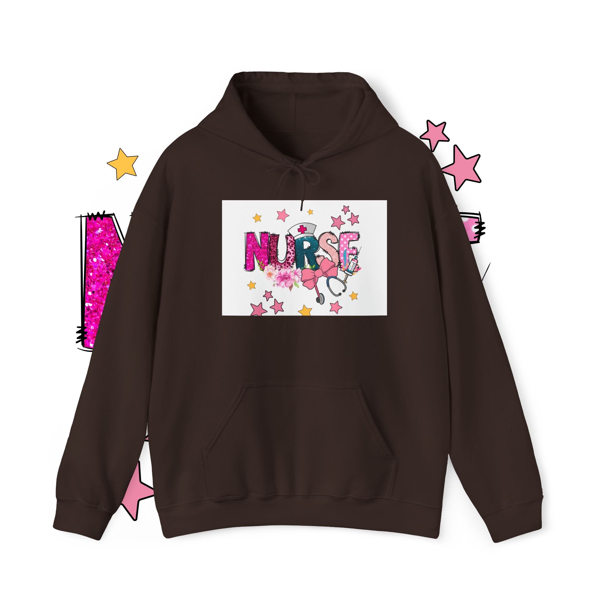Nurse Stethoscope Stars Hoodie — Cute Floral Nursing Appreciation Gift