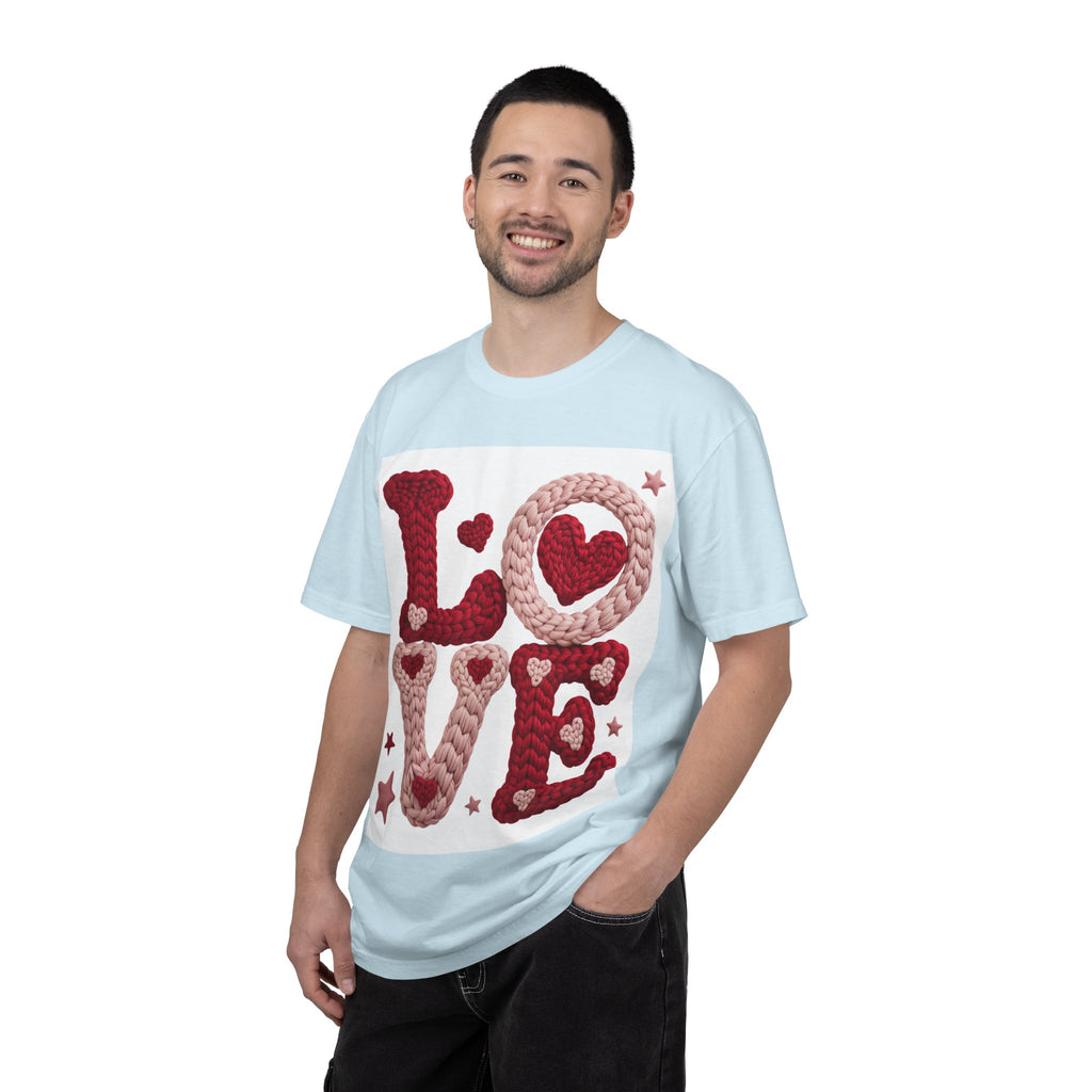 Love Knit Graphic T-Shirt — Valentine’s Day Heart Design