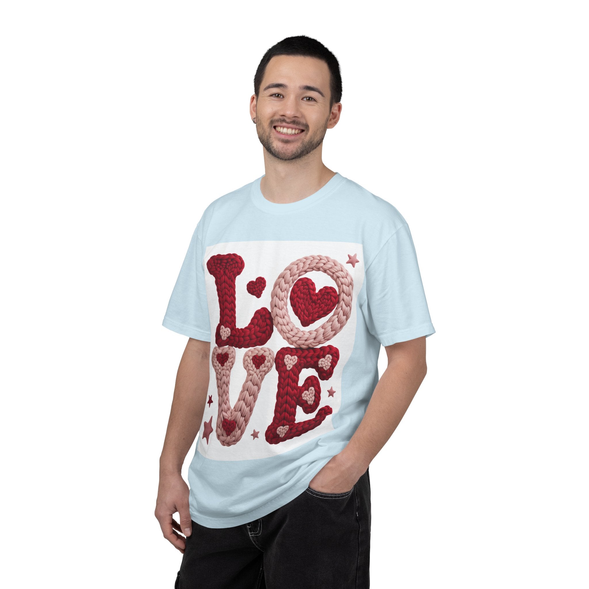 Love Knit Graphic T-Shirt — Valentine’s Day Heart Design