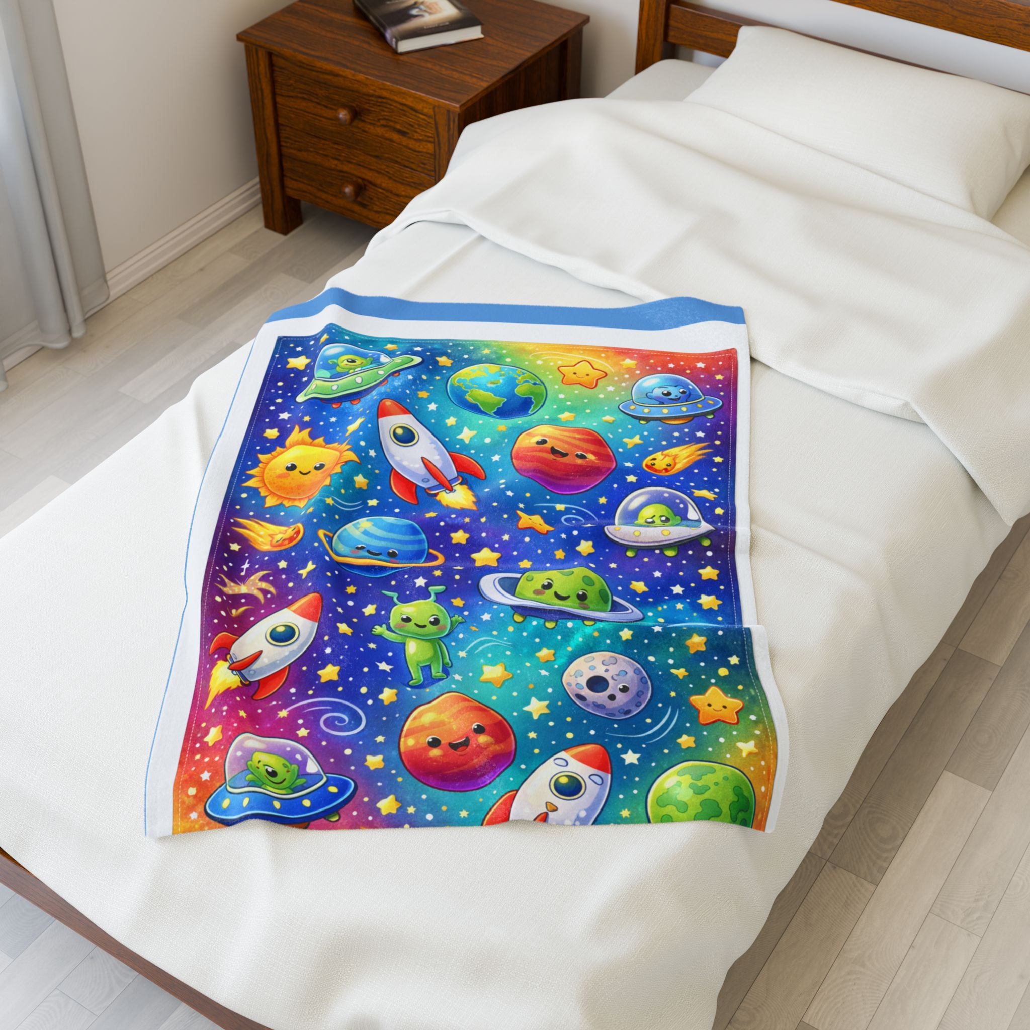 Plush Blanket — Colorful Bubble Galaxy Design Velveteen Throw