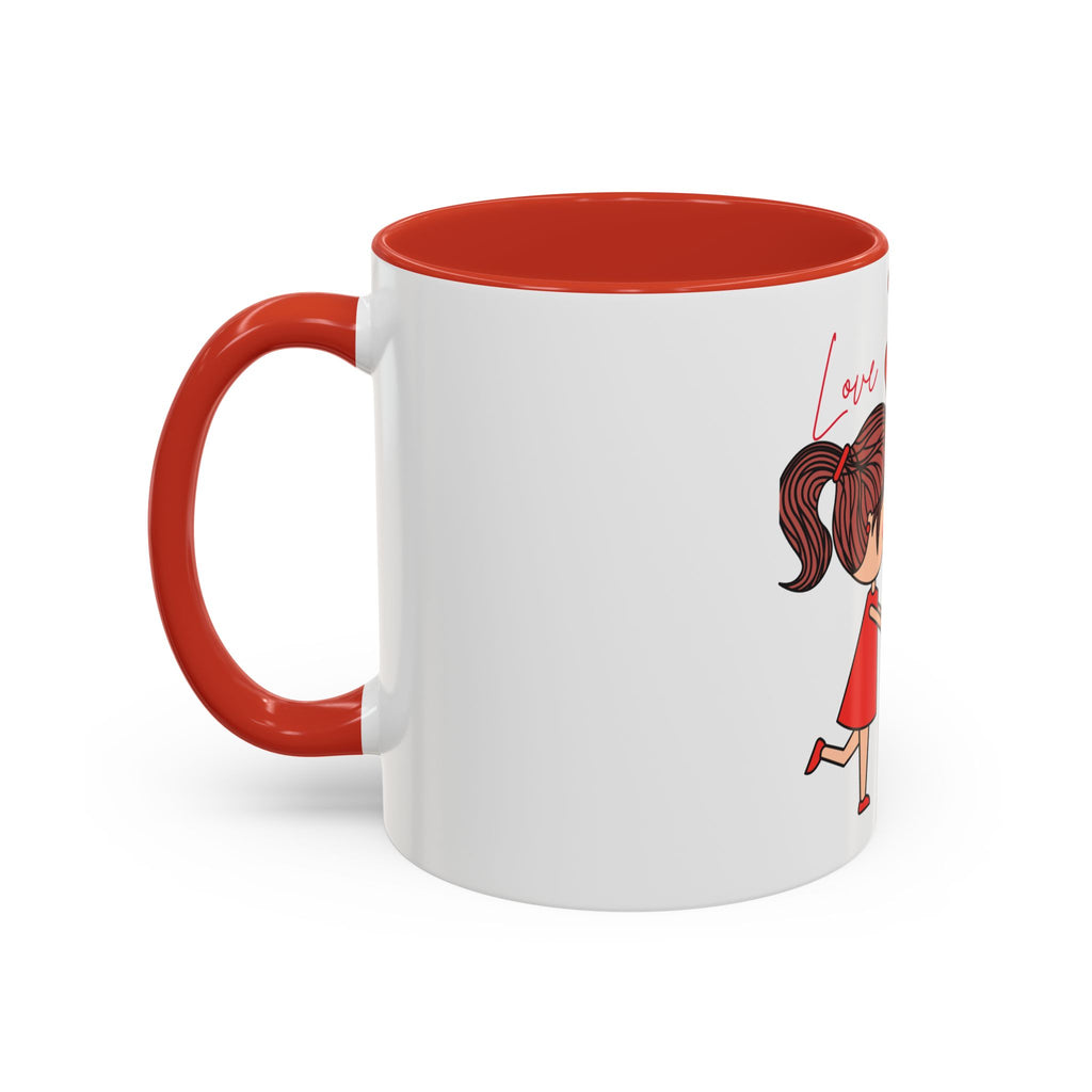 Love Couple Accent Coffee Mug — Cute Romantic Cartoon Mug (11/15oz)