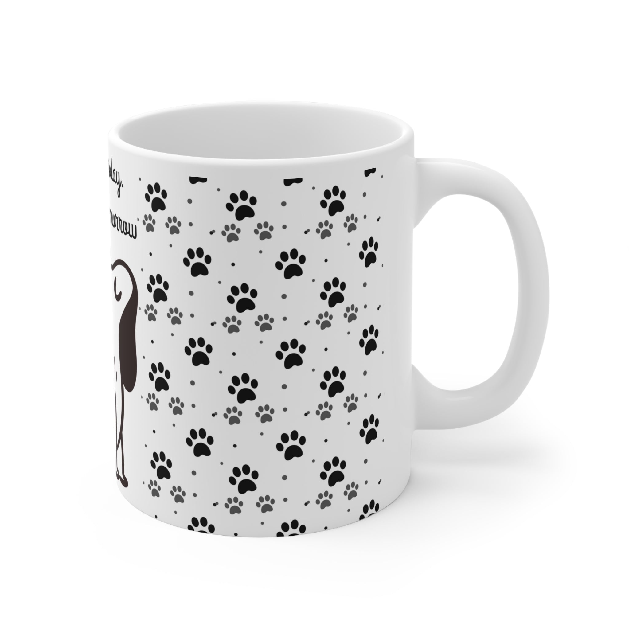 Dog Paw Mug - "Small Steps Today, Big Dreams Tomorrow" Ceramic Coffee Cup