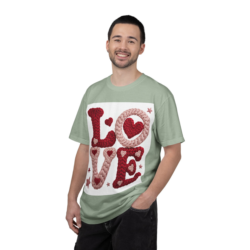 Love Knit Graphic T-Shirt — Valentine’s Day Heart Design