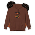 Hoodie — 'Black Girl Magic' Kid with Puffs Graphic White Hoodie