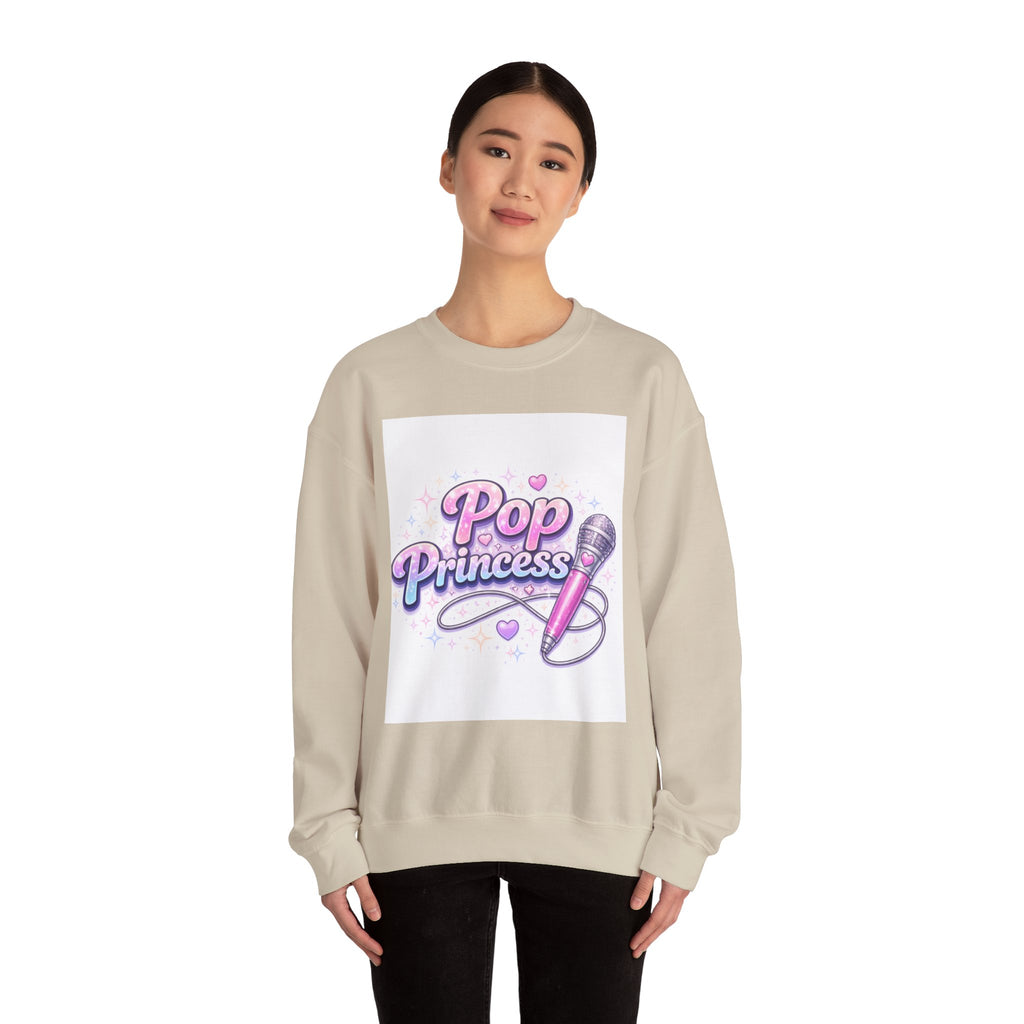 Pop Princess Sweatshirt — Cute Pink Microphone Graphic Crewneck