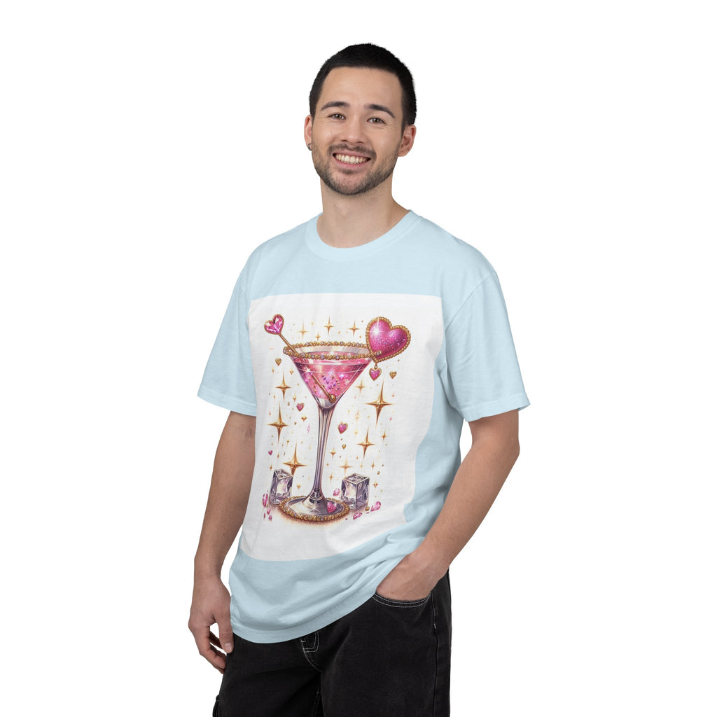 Sparkling Pink Martini T-Shirt — Glitter Cocktail Graphic Tee