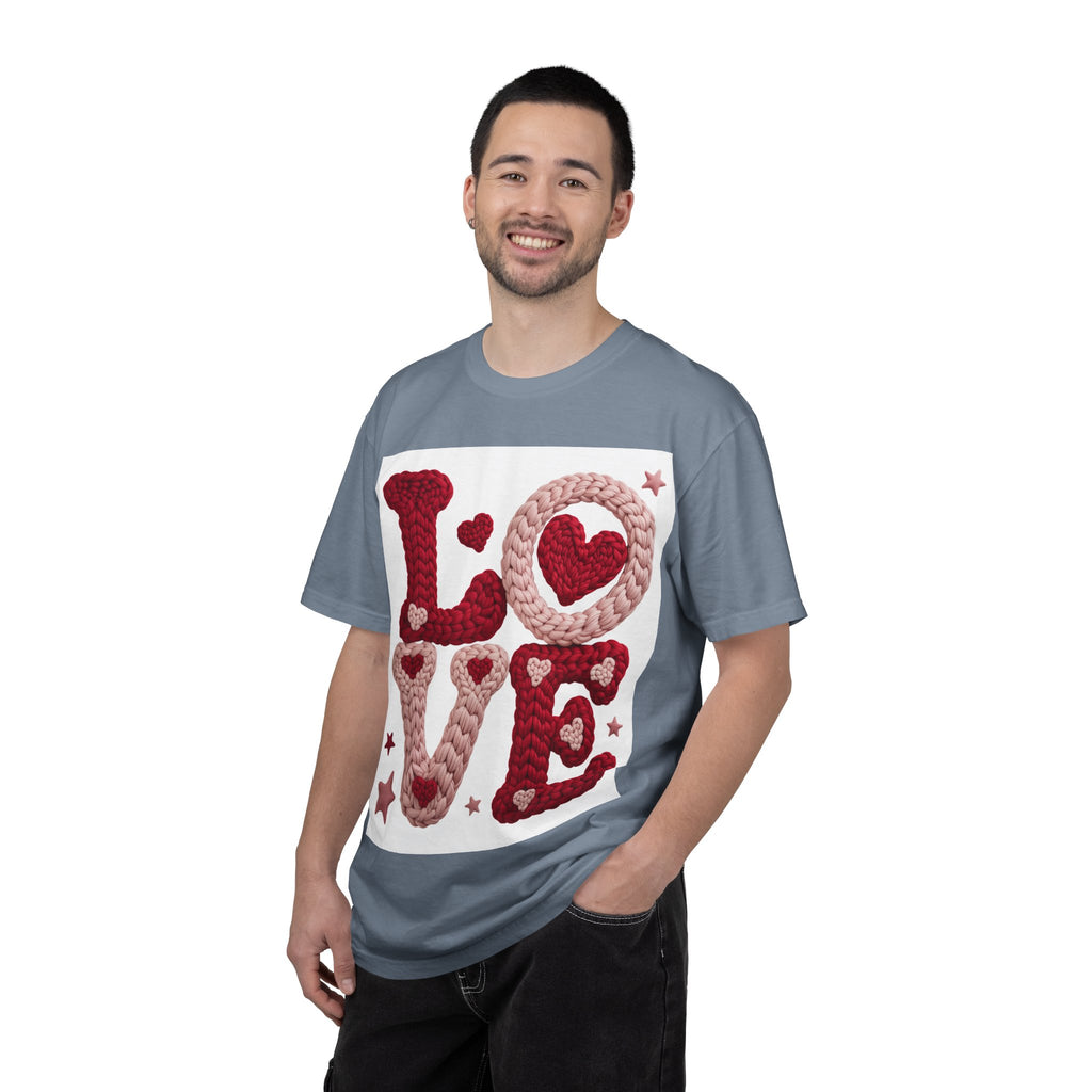 Love Knit Graphic T-Shirt — Valentine’s Day Heart Design