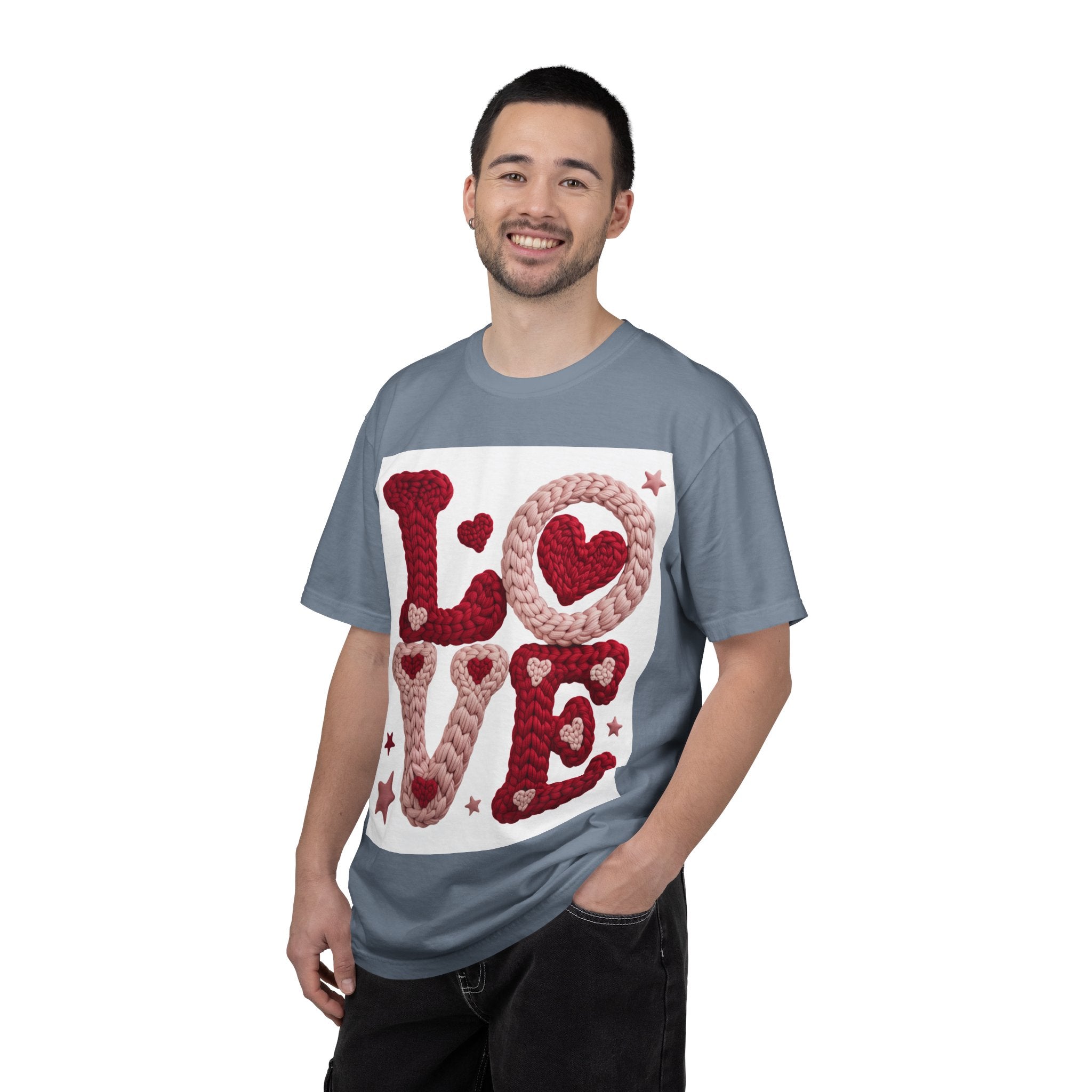 Love Knit Graphic T-Shirt — Valentine’s Day Heart Design