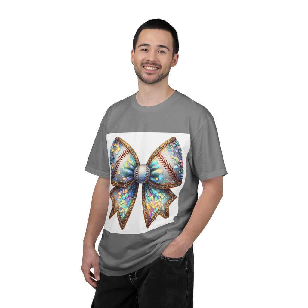 Sequin Bow Graphic T-Shirt — Shimmering Ribbon Art Tee