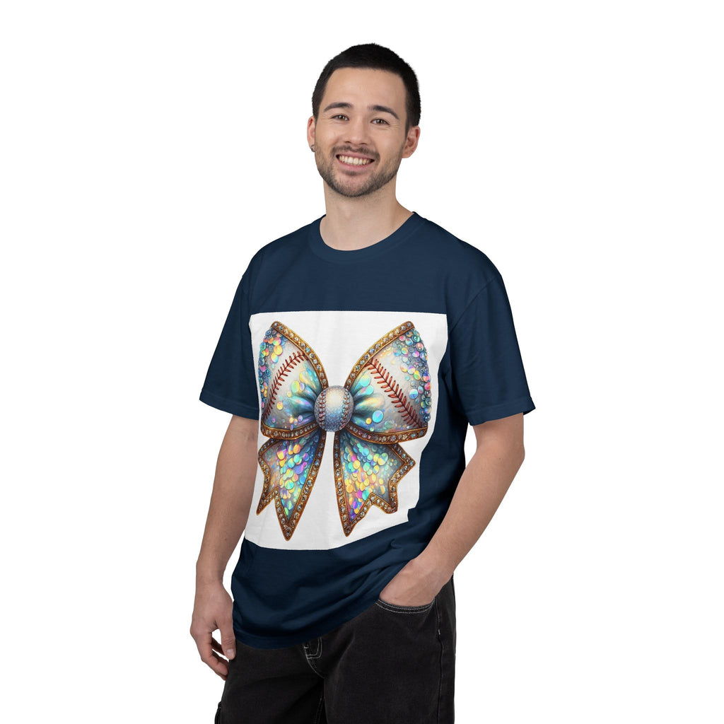 Sequin Bow Graphic T-Shirt — Shimmering Ribbon Art Tee