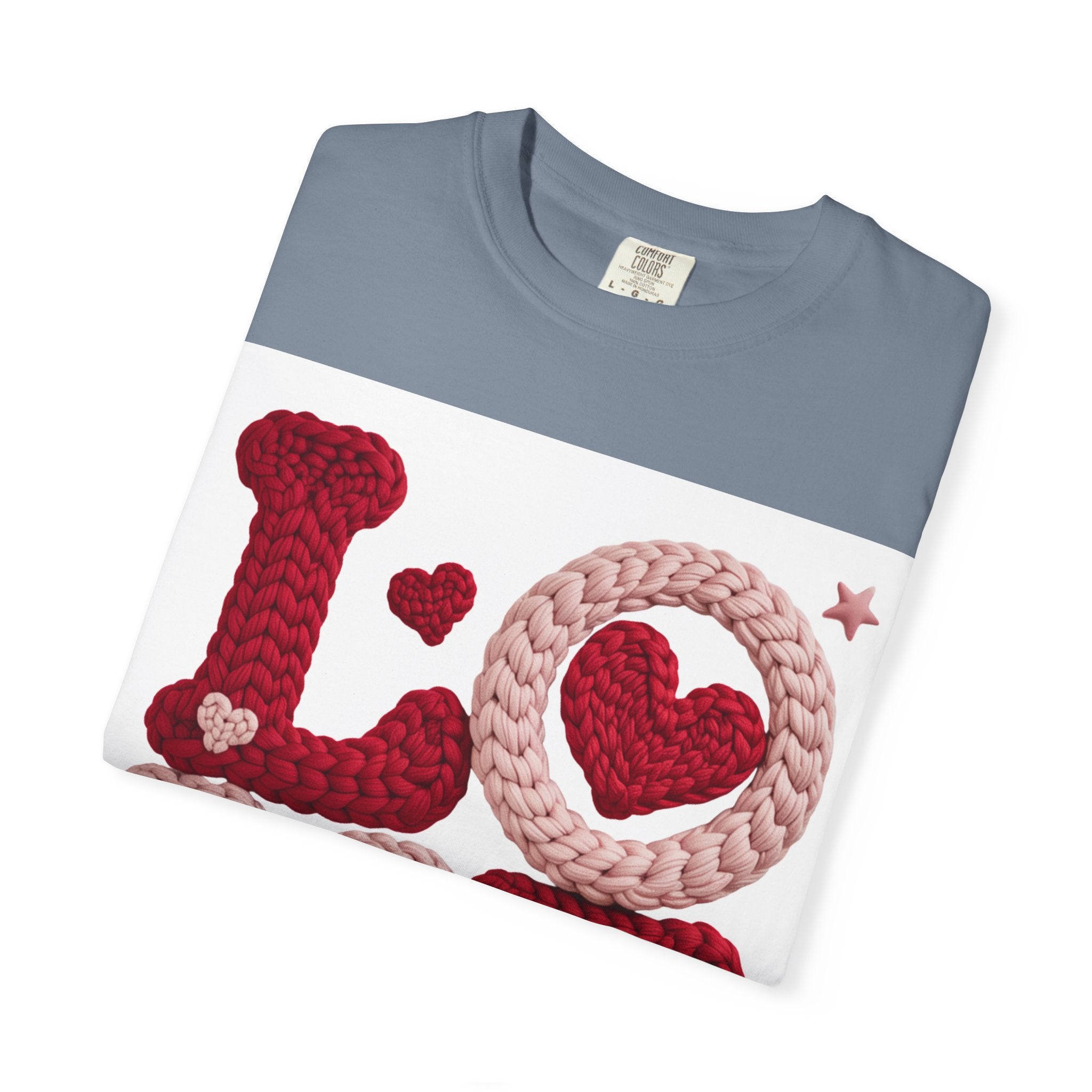 Love Knit Graphic T-Shirt — Valentine’s Day Heart Design