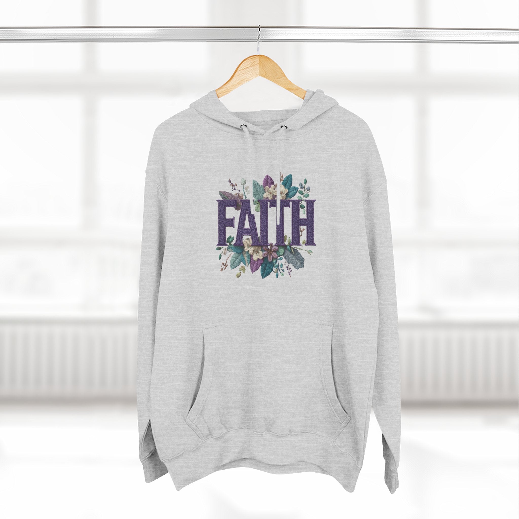 Faith Floral Hoodie — Inspirational Christian Pullover