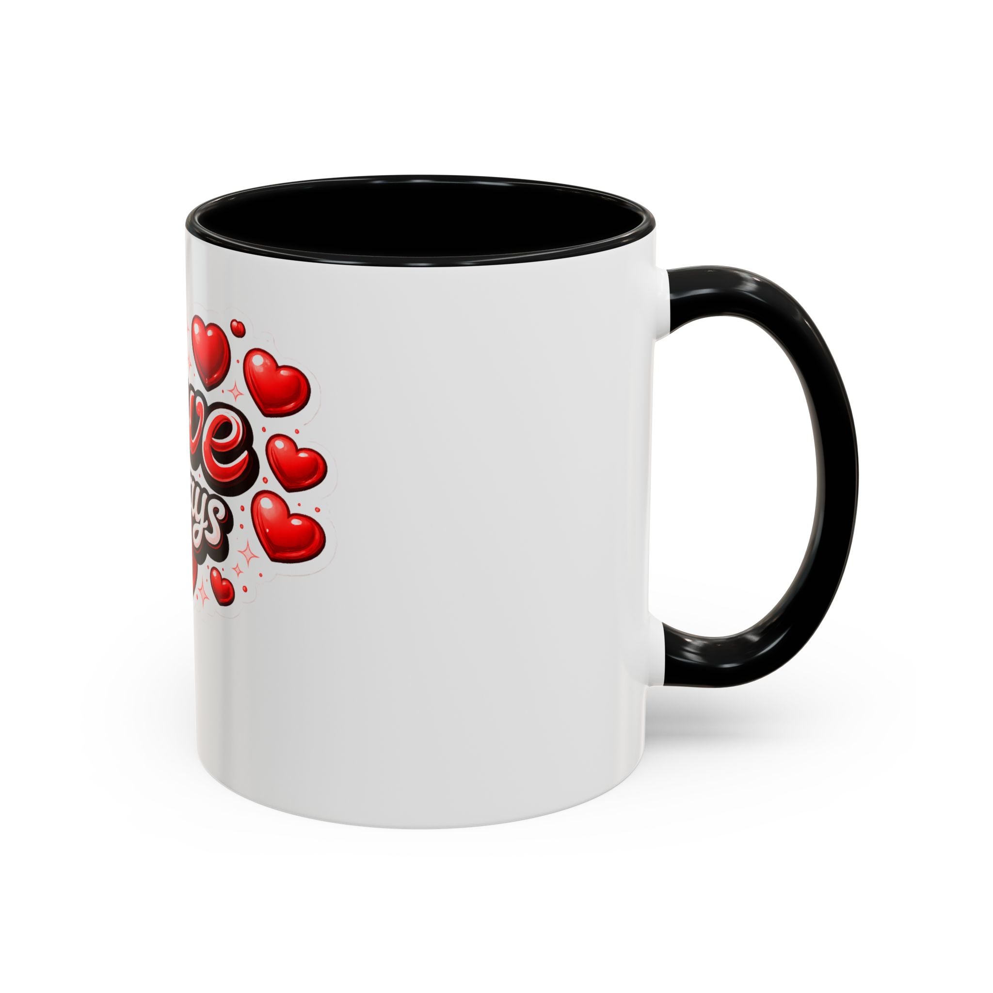 Love Always Coffee Mug — Romantic Heart Accent Mug (11/15oz)